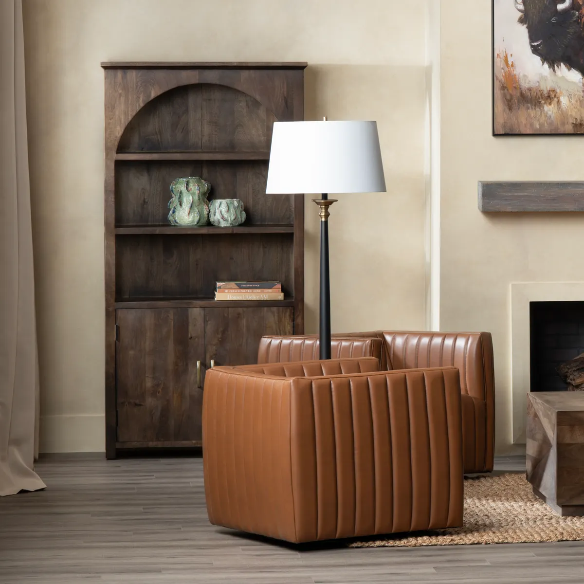 Crestview Collection Belmont Mango Wood Dark Brown Stain Finish Bookcase