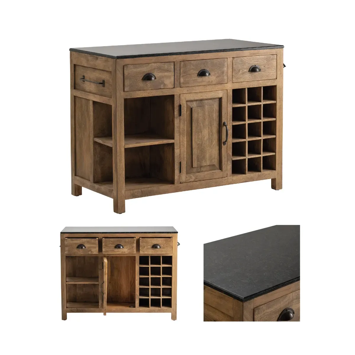Crestview Collection Bengal Manor Weathered Mango Wood Island - Image 6