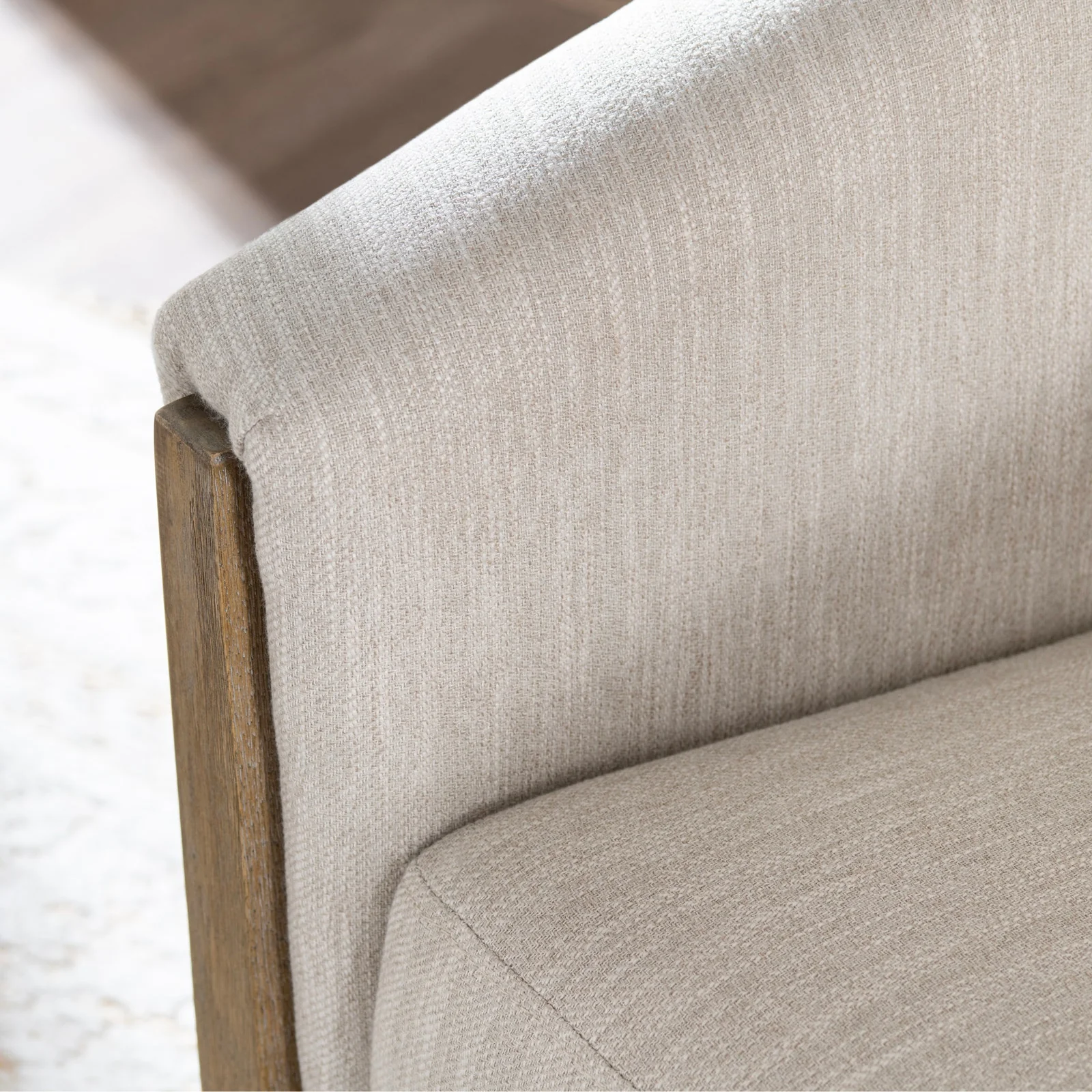 Crestview Collection Bennett Cream Linen Swivel Chair - Image 5