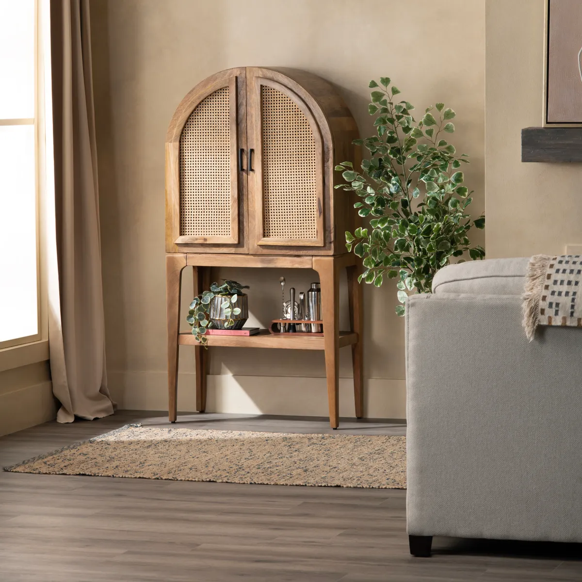Crestview Collection Biscayne Mango Wood Bar Cabinet