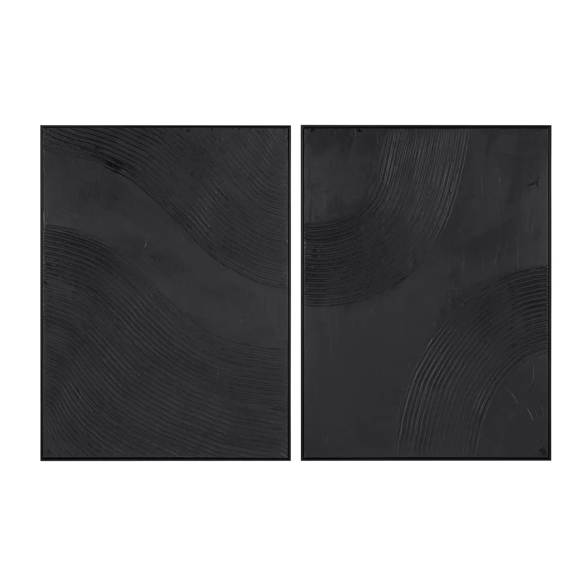 Crestview Collection Black Ways Abstract Wall Art ~ Set Of 2 - Image 2