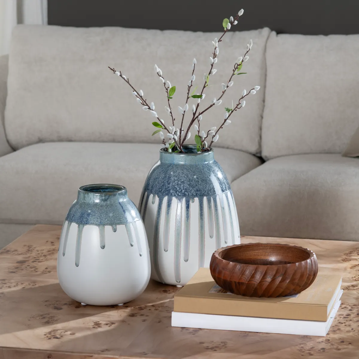 Crestview Collection Blue Cluett Vases ~ Set Of 2