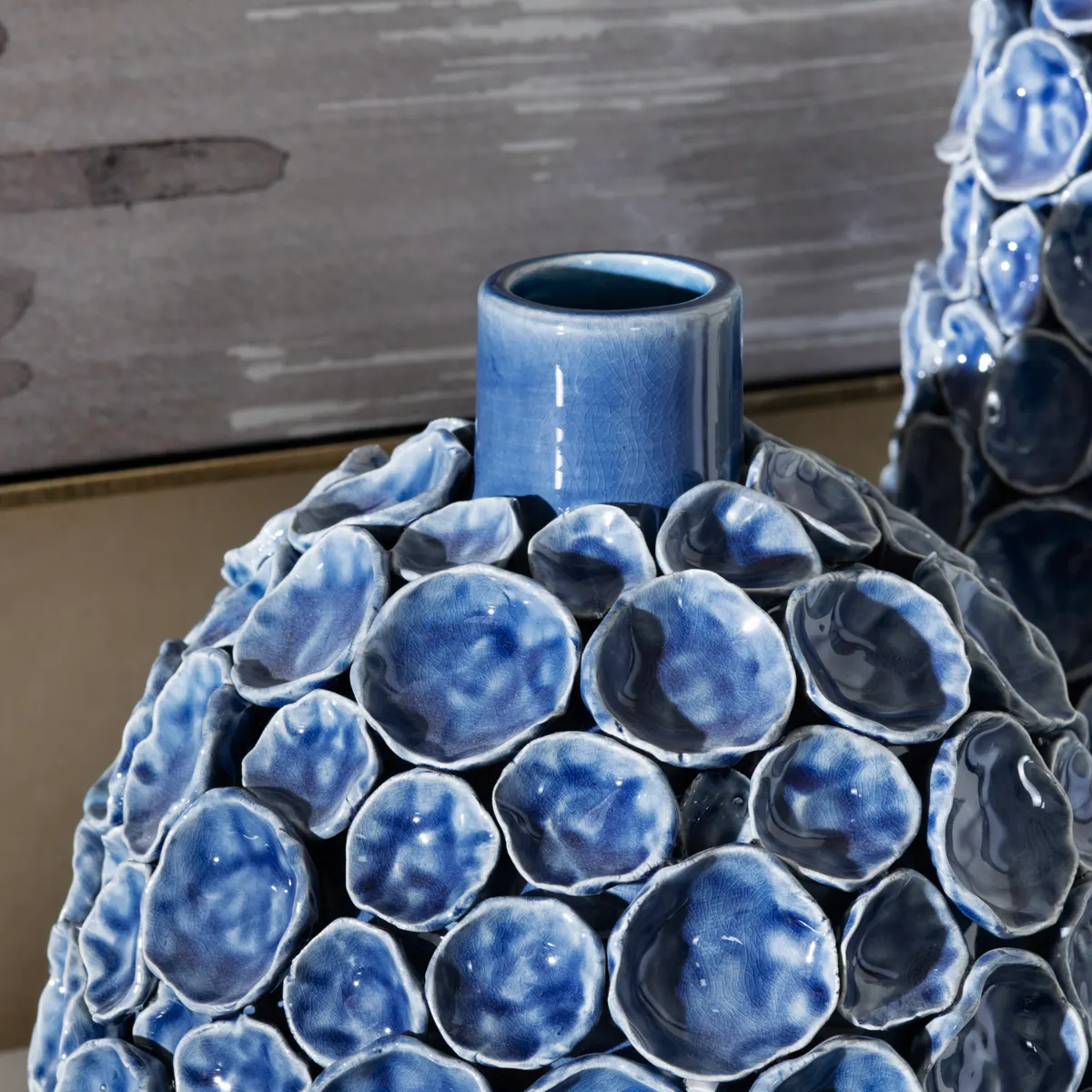 Crestview Collection Blue Emile Vases ~ Set Of 2 - Image 2