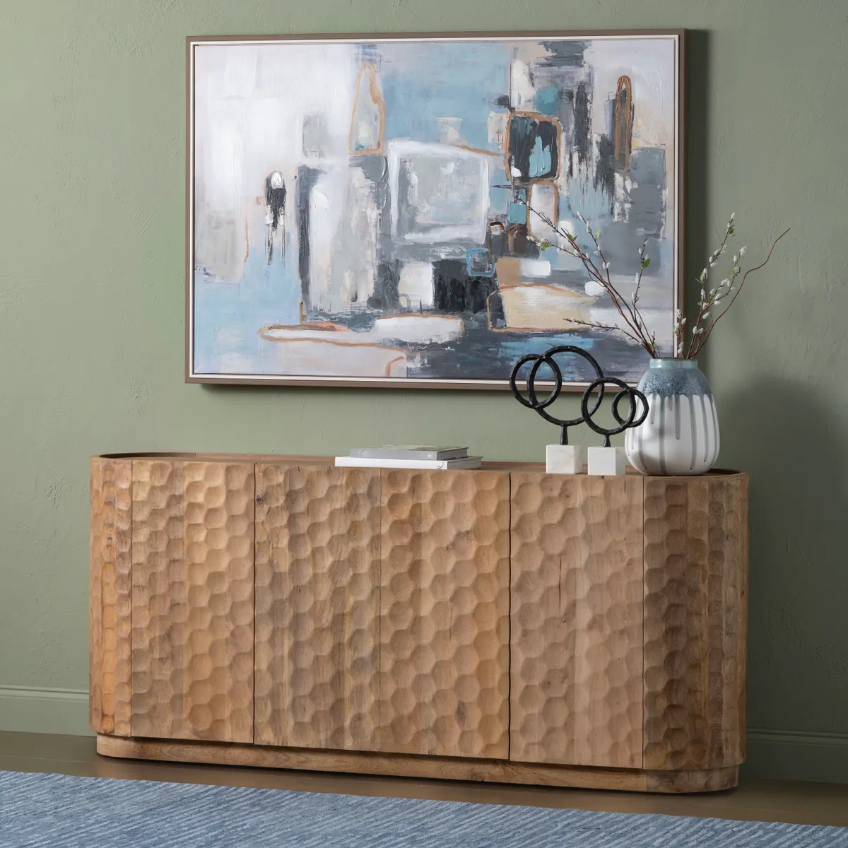 Crestview Collection Blue Mirage Modern Wall Art