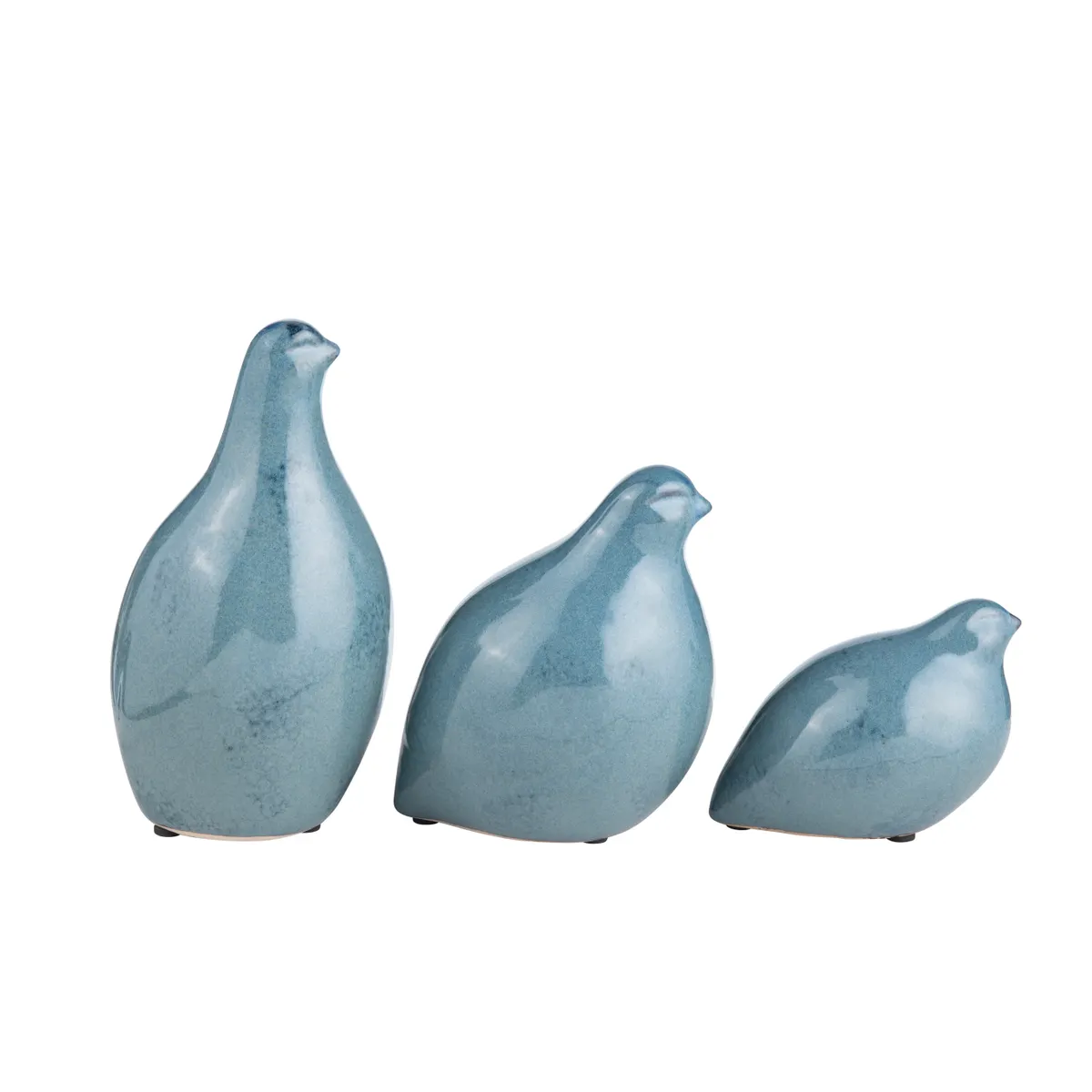 Crestview Collection Blue Partridge Statues ~ Set Of 3 - Image 2