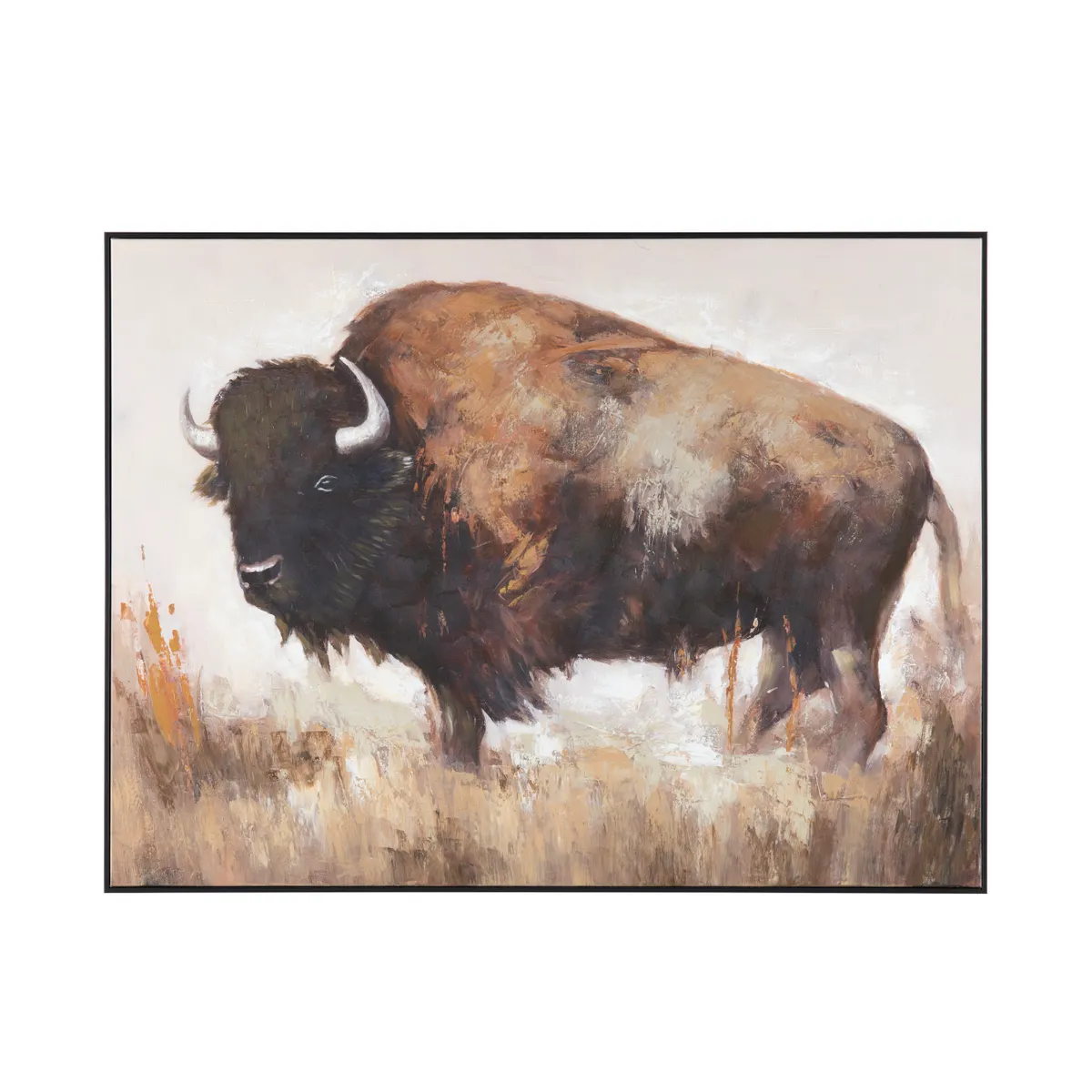 Crestview Collection Bolting Bison Hand Finished Wall Art - Image 5