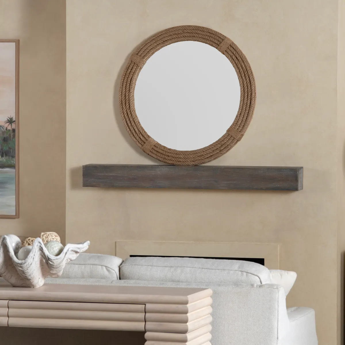Crestview Collection Bow Timeless Roped Frame Mirror