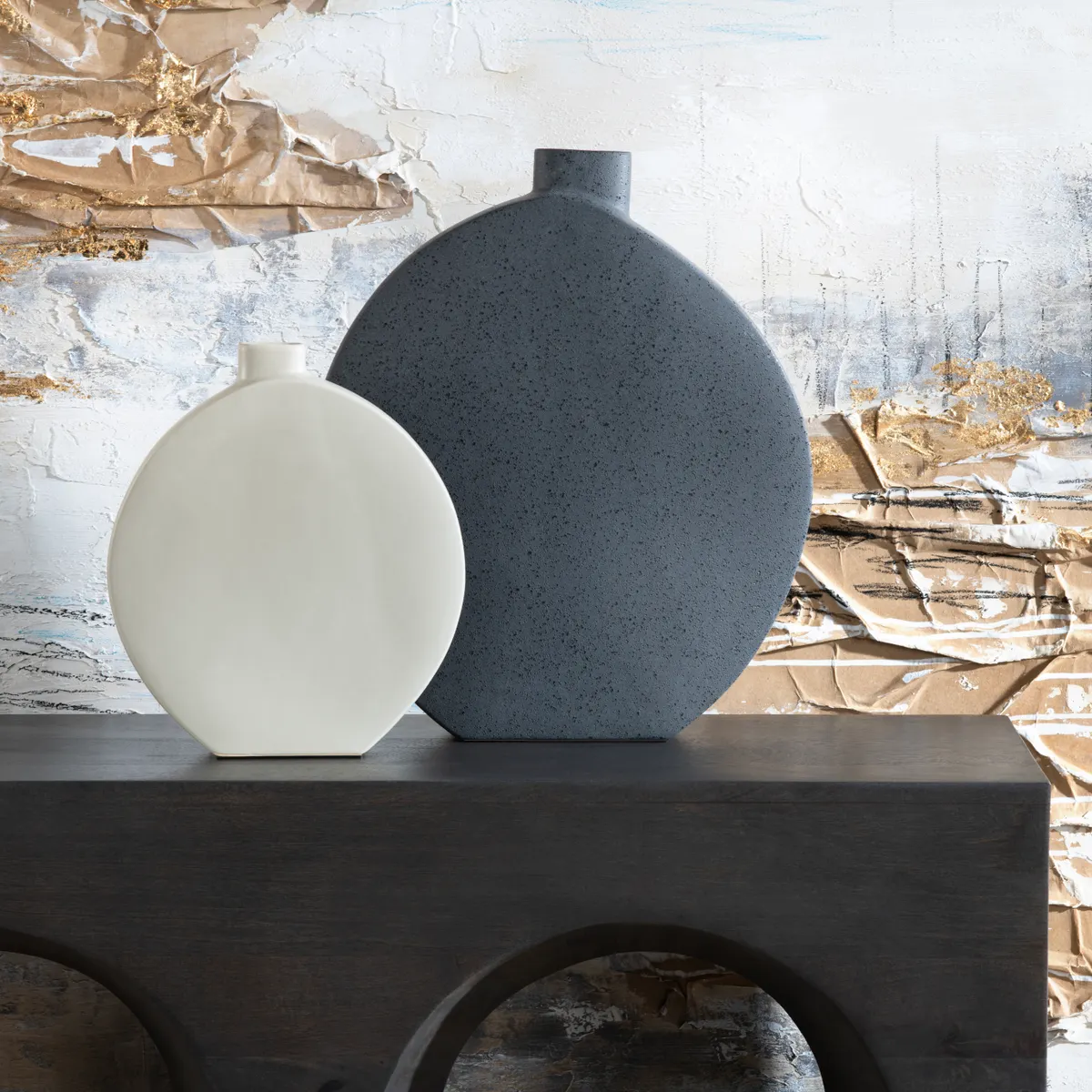 Crestview Collection Braxton Ovoid Shaped Vases ~ Set Of 2