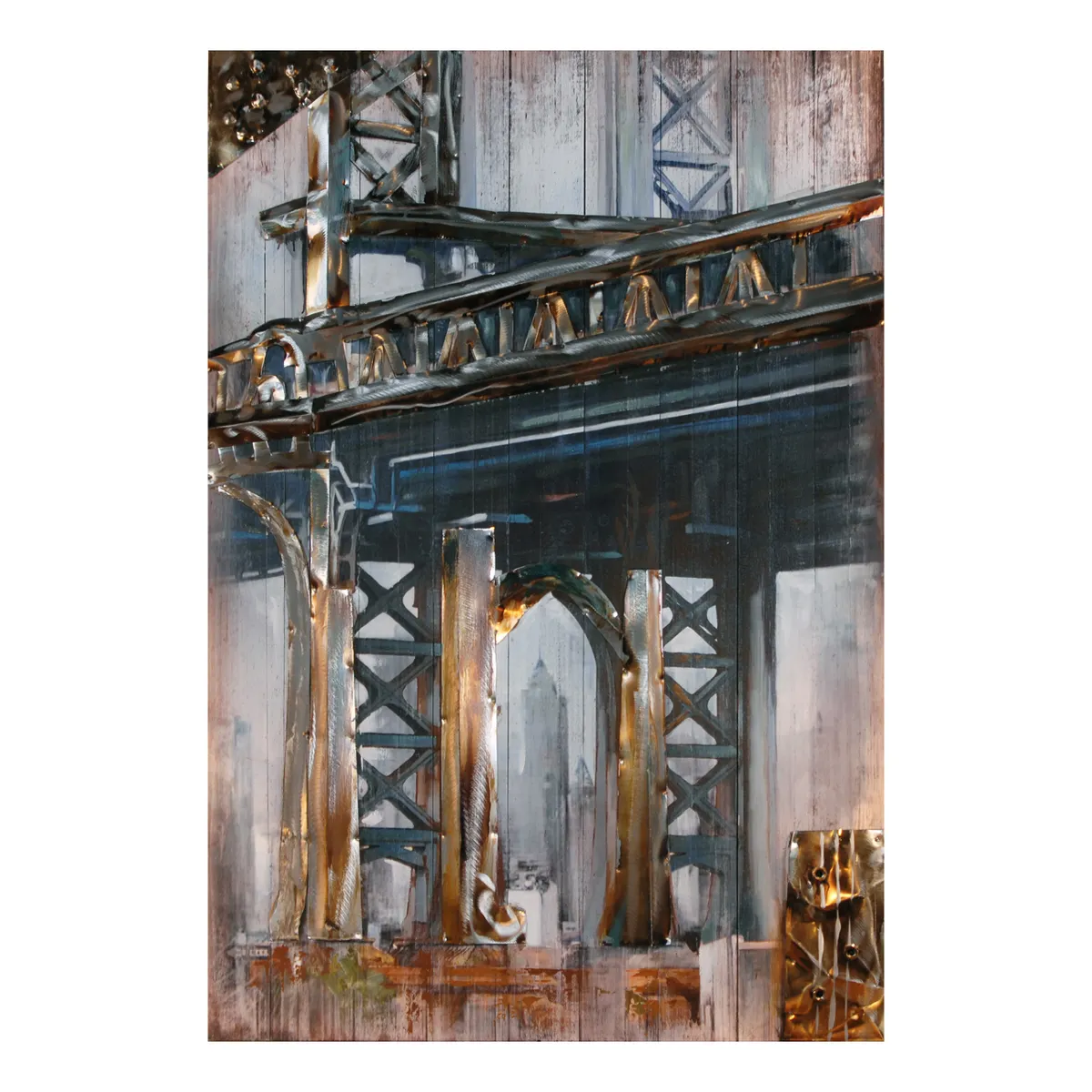 Crestview Collection Bridge Wood Panel Wall Art