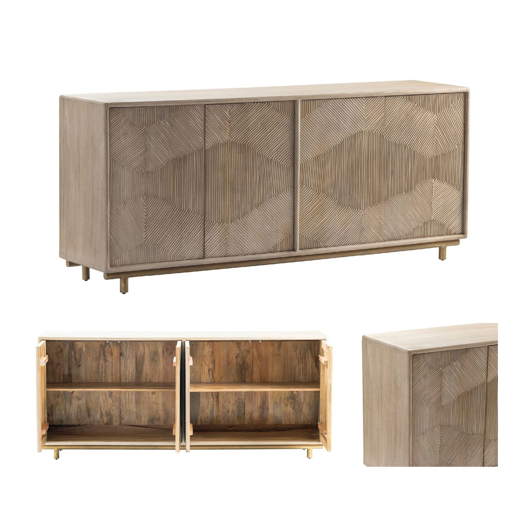 Crestview Collection Brighton Bleached Wood Sideboard - Image 5