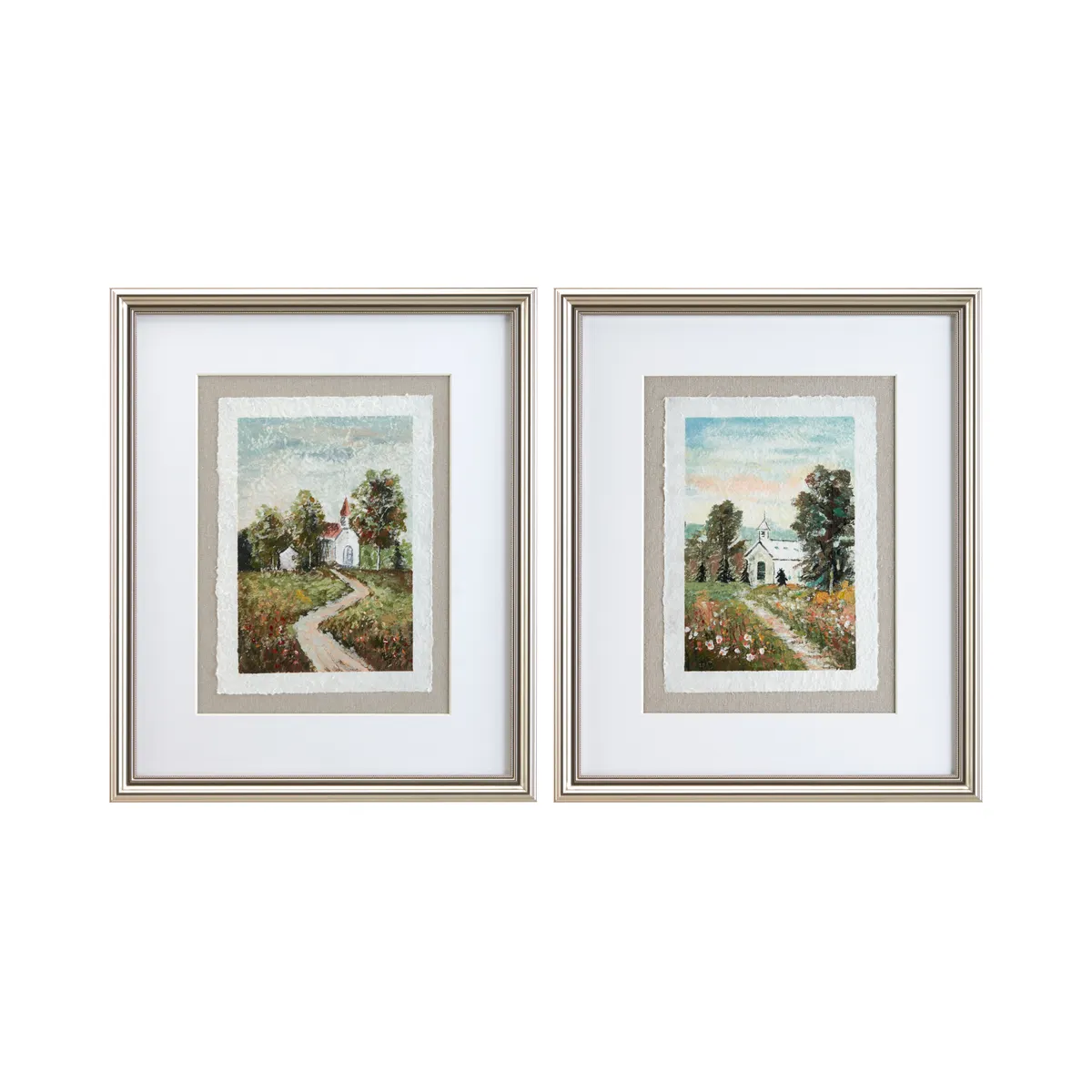 Crestview Collection Camille Hand Painted Wall Art ~ Set Of 2