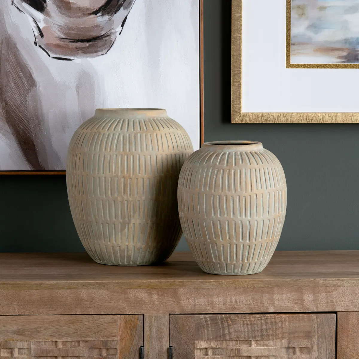 Crestview Collection Cannon Urn Vases ~ Set Of 2 - Image 2