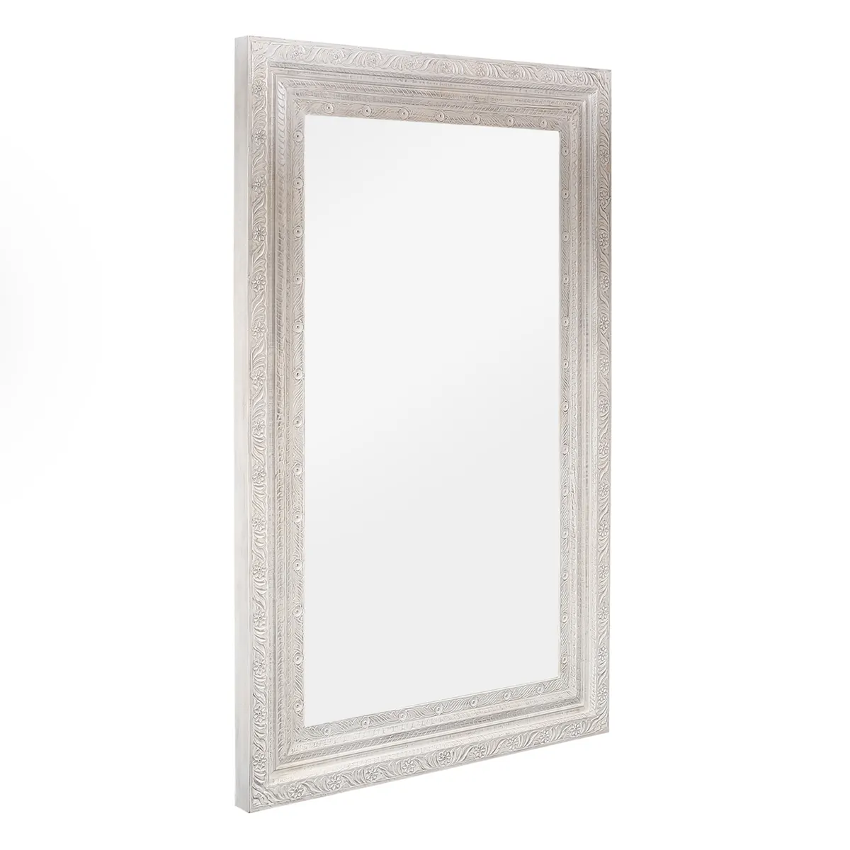 Crestview Collection Canton Carved Wooden White Frame Mirror - Image 2
