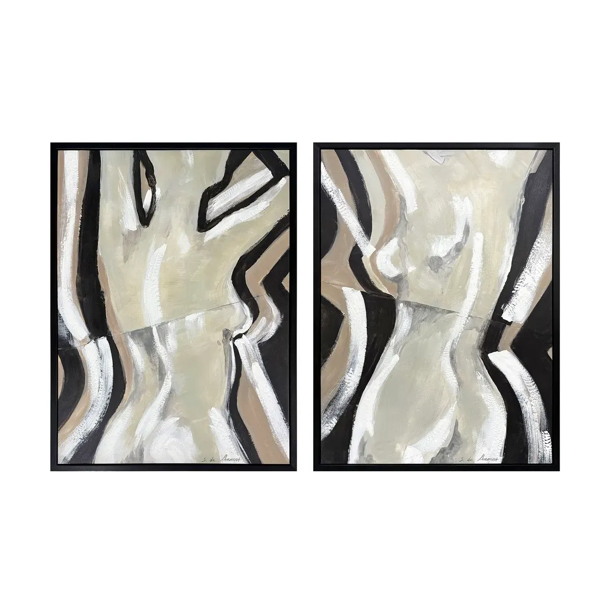 Crestview Collection Captivating Curves Hand Painted Wall Art ~ Set Of 2 - Image 2