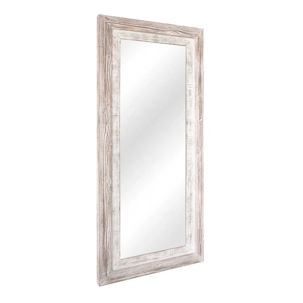 Crestview Collection Carrigan Whitewashed Wooden Frame Oversized Mirror - Image 2