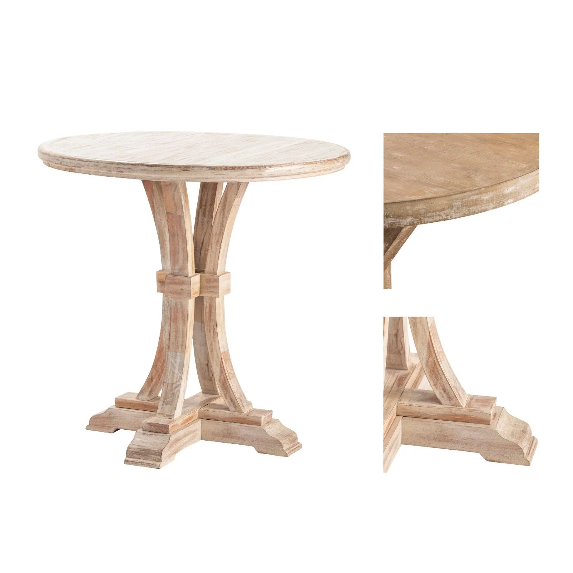 Crestview Collection Carrol Mango Wood Round Accent Table - Image 2