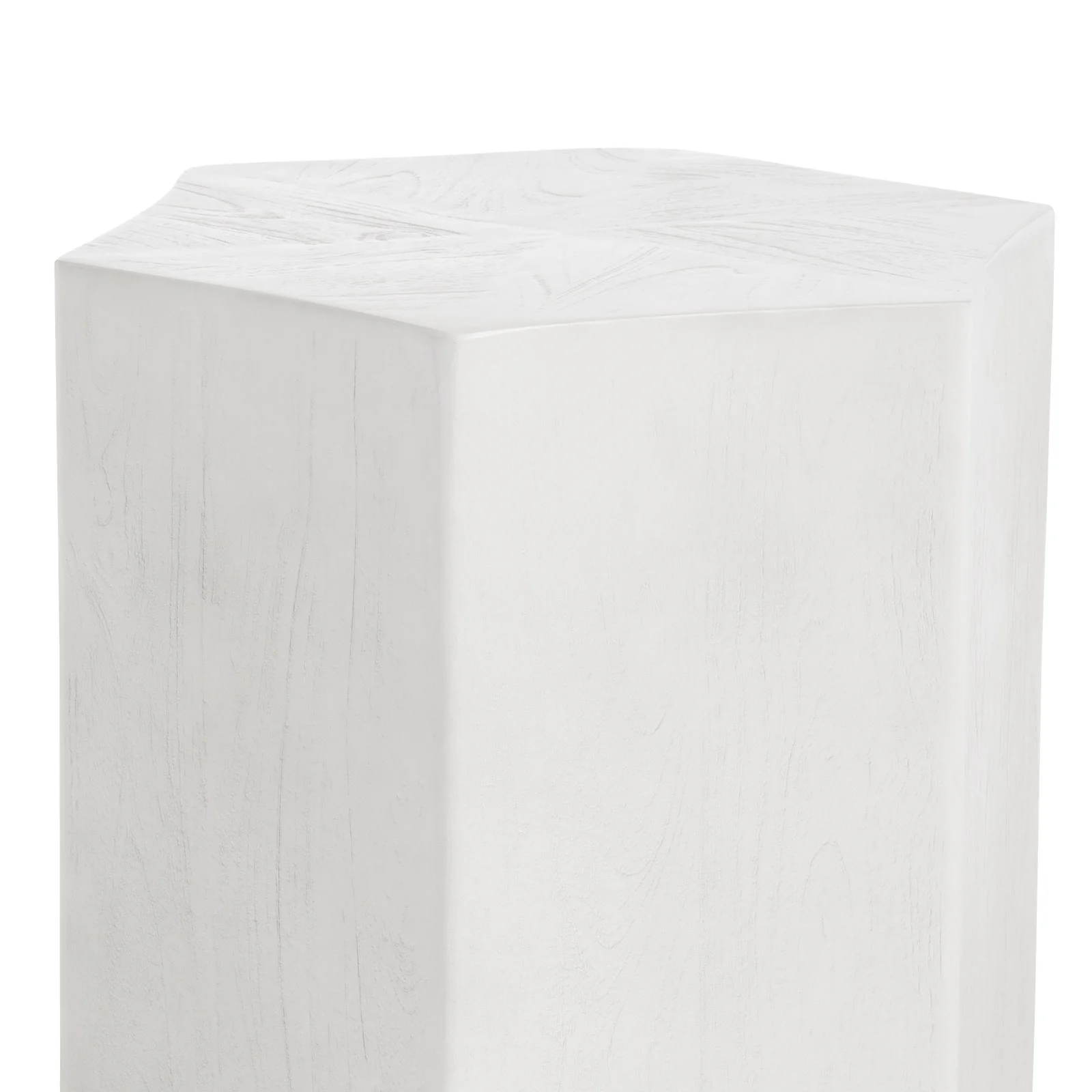Crestview Collection Caspian Whitewashed Mango Wood Modern End Table - Image 3