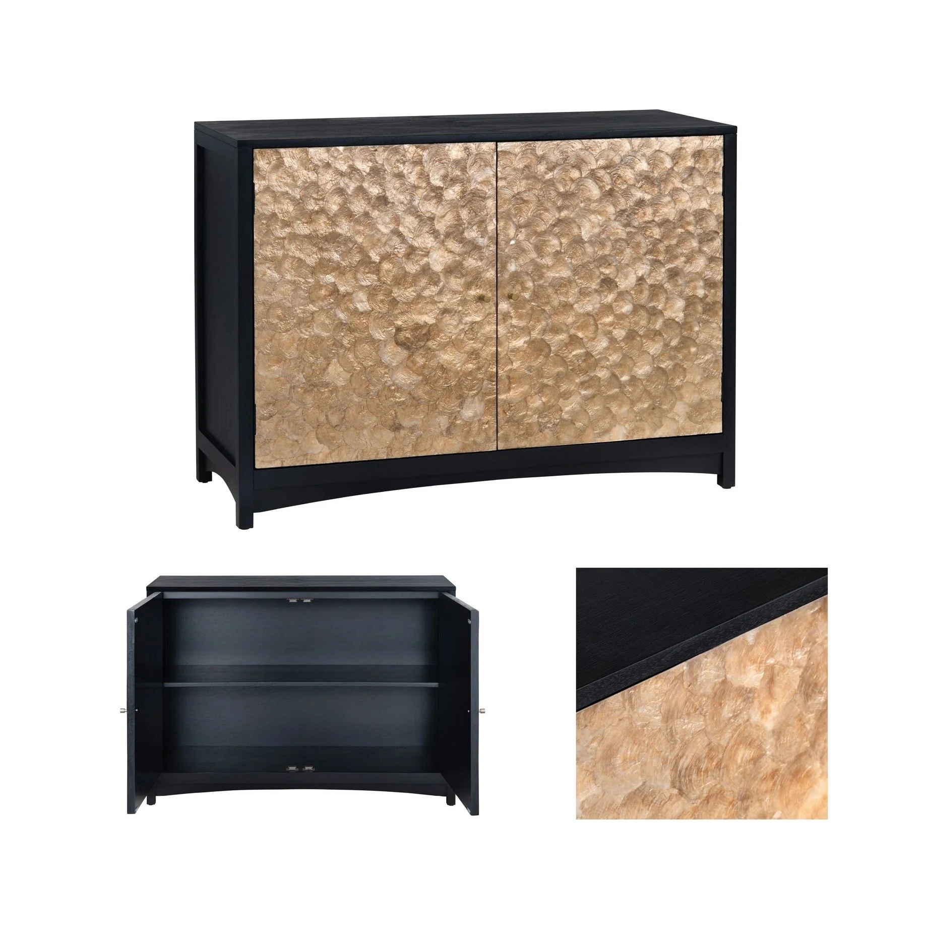 Crestview Collection Cayman Capiz Shell Two- Door Cabinet - Image 5