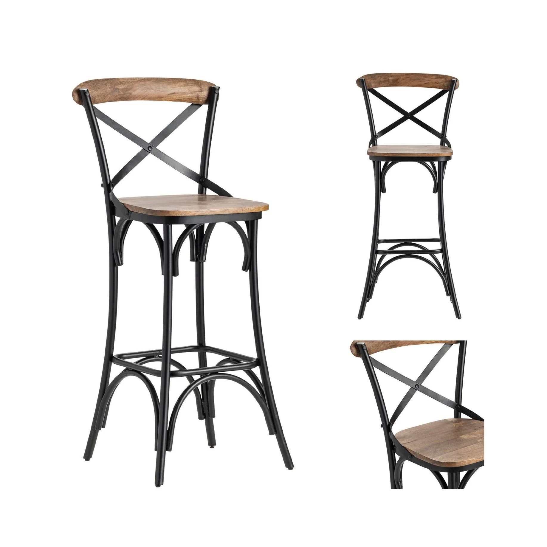 Crestview Collection Cedar Creek Mango Wood Bar Stool - Image 6
