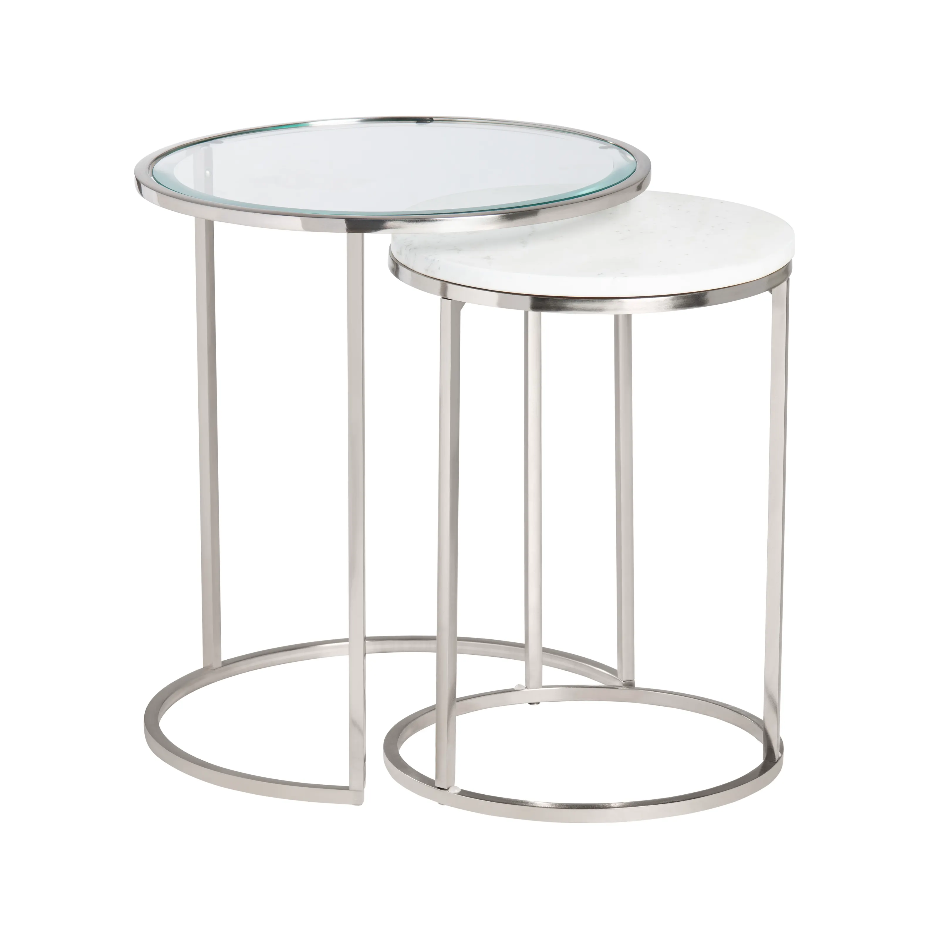 Crestview Collection Cellini Marble and Glass Nesting Tables