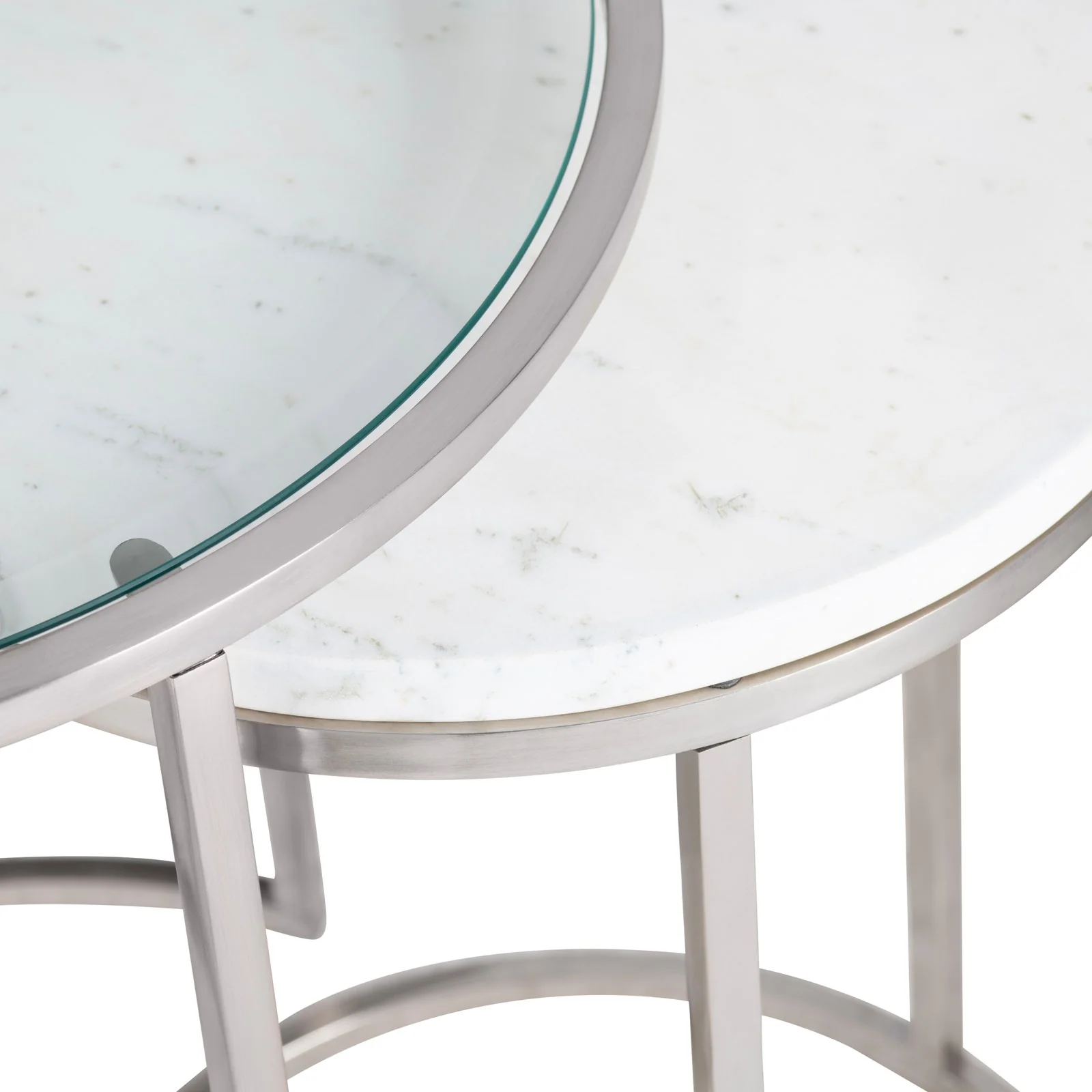 Crestview Collection Cellini Marble and Glass Nesting Tables - Image 3