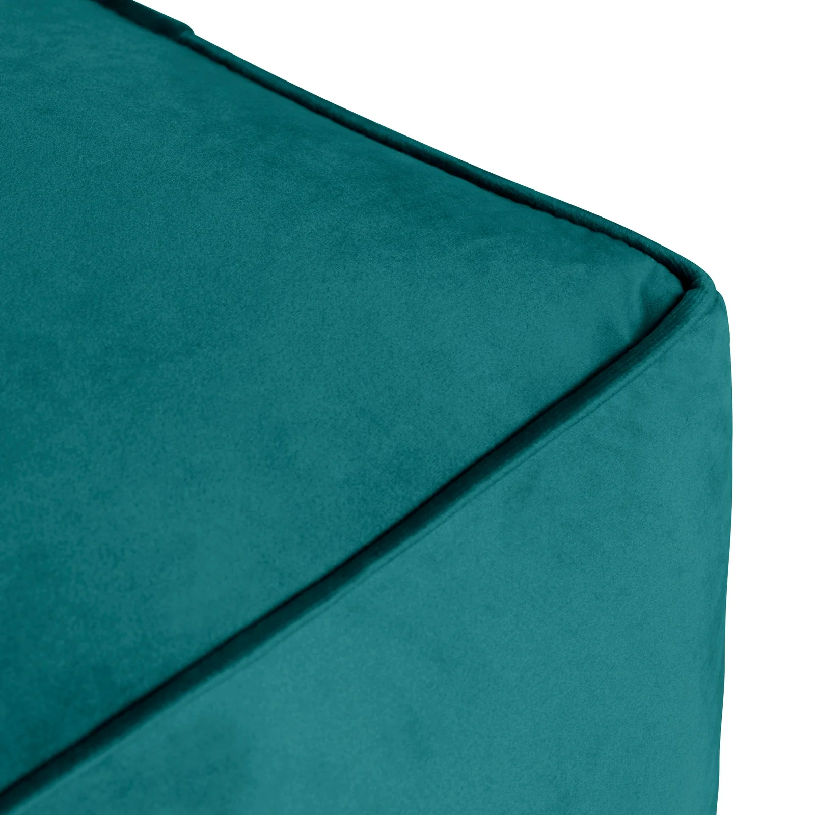Crestview Collection Cerra Jade Green Velvet Square Foot Stool Pouf - Image 5