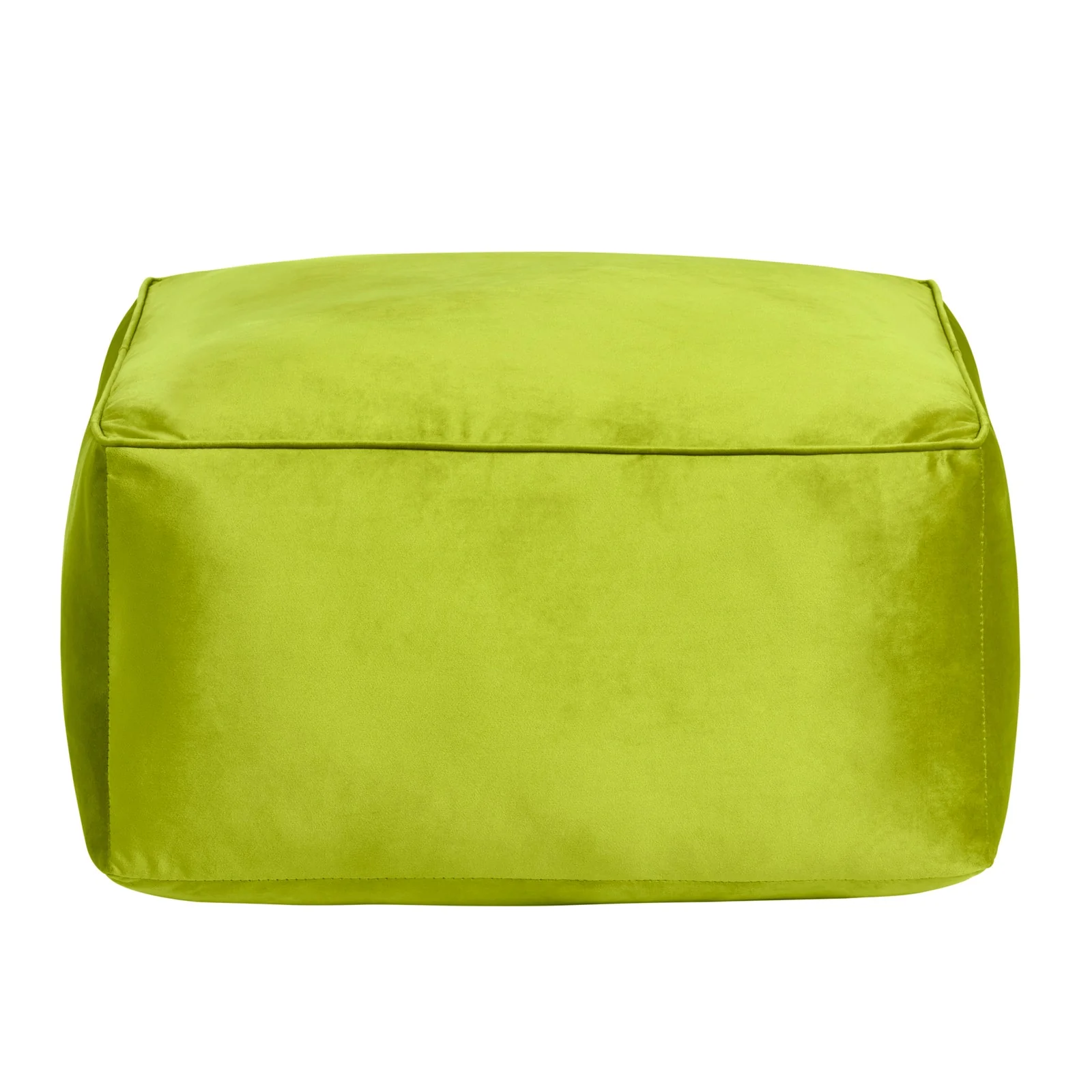 Crestview Collection Cerra Lime Green Velvet Square Foot Stool Pouf - Image 3
