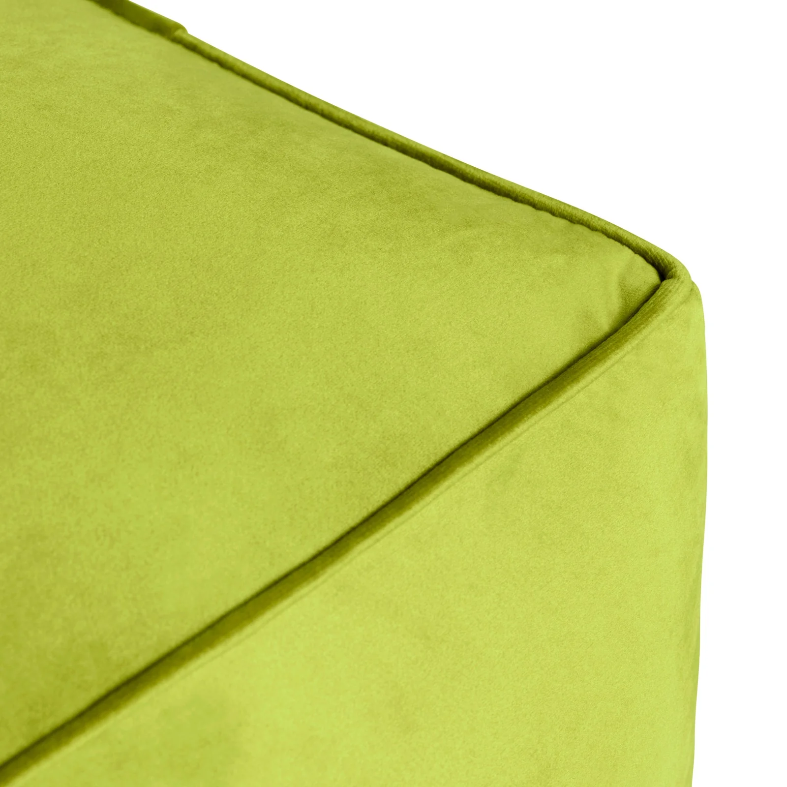 Crestview Collection Cerra Lime Green Velvet Square Foot Stool Pouf - Image 4