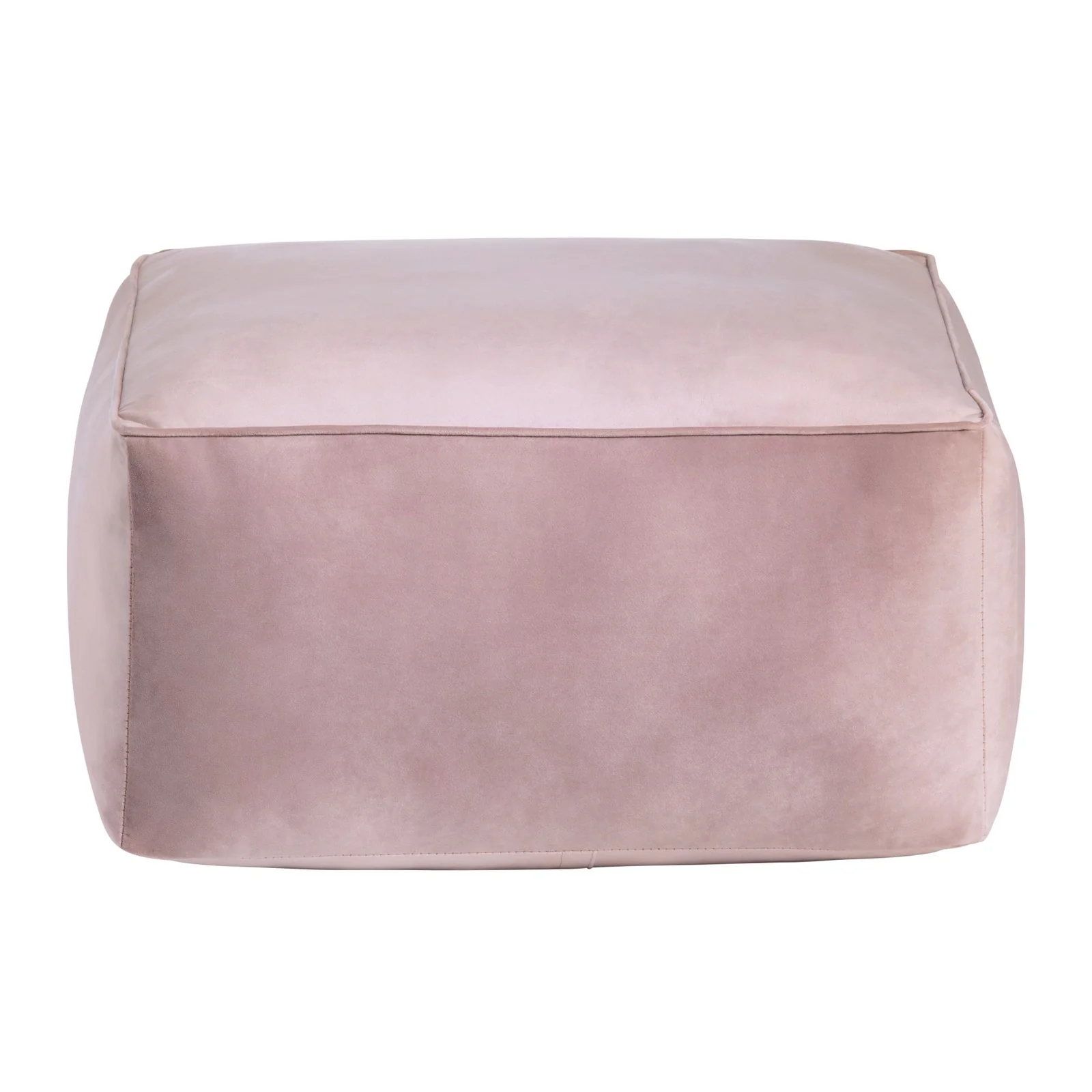 Crestview Collection Cerra Pink Velvet Square Foot Stool Pouf - Image 4