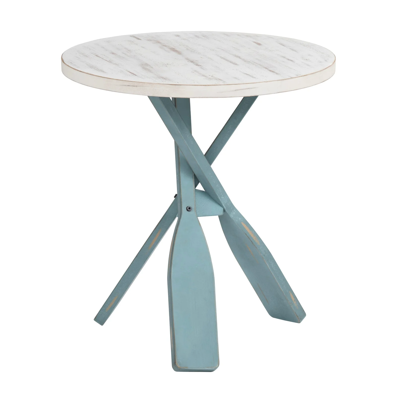Crestview Collection Chesapeake White and Blue Accent Table