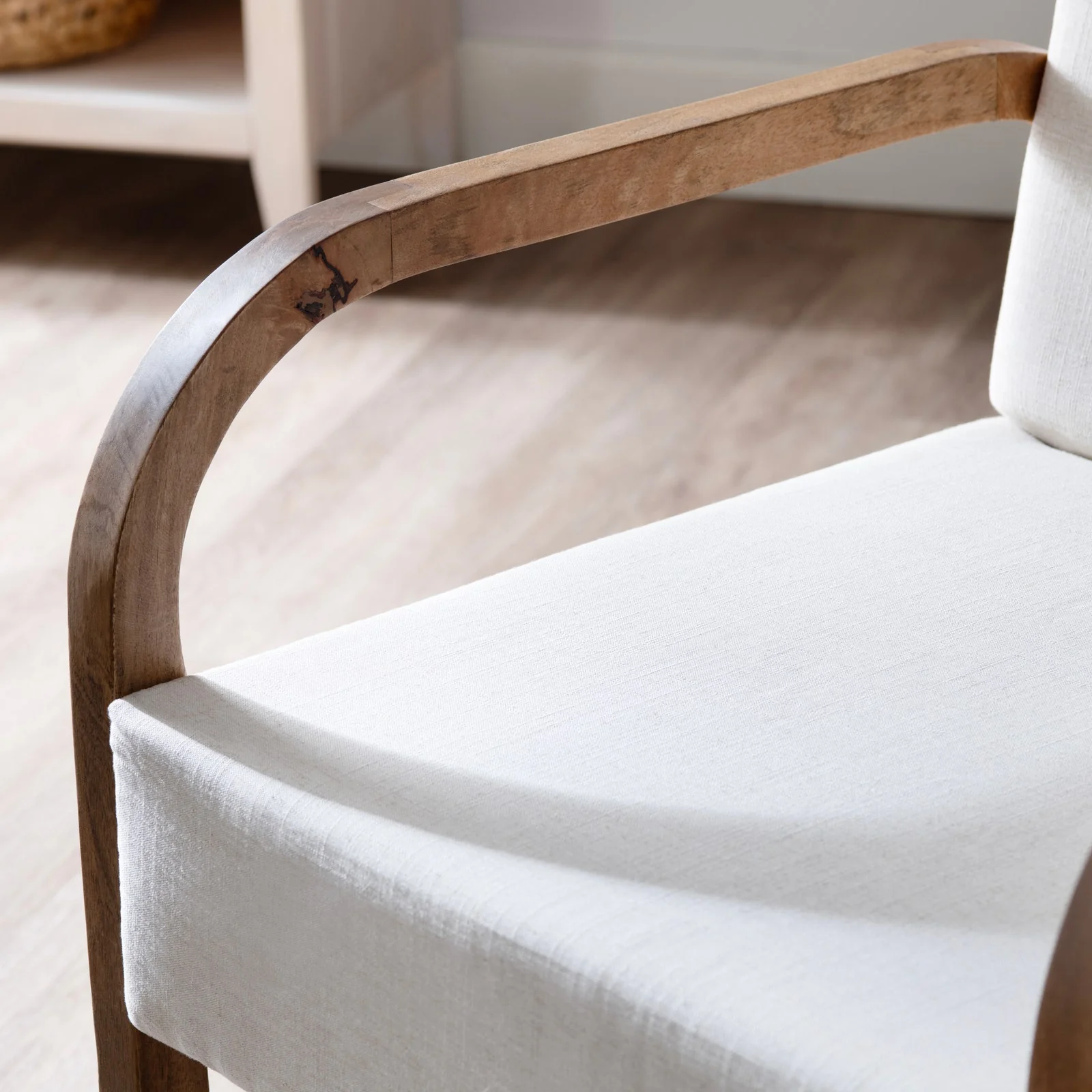 Crestview Collection Chico White Linen Accent Chair - Image 6