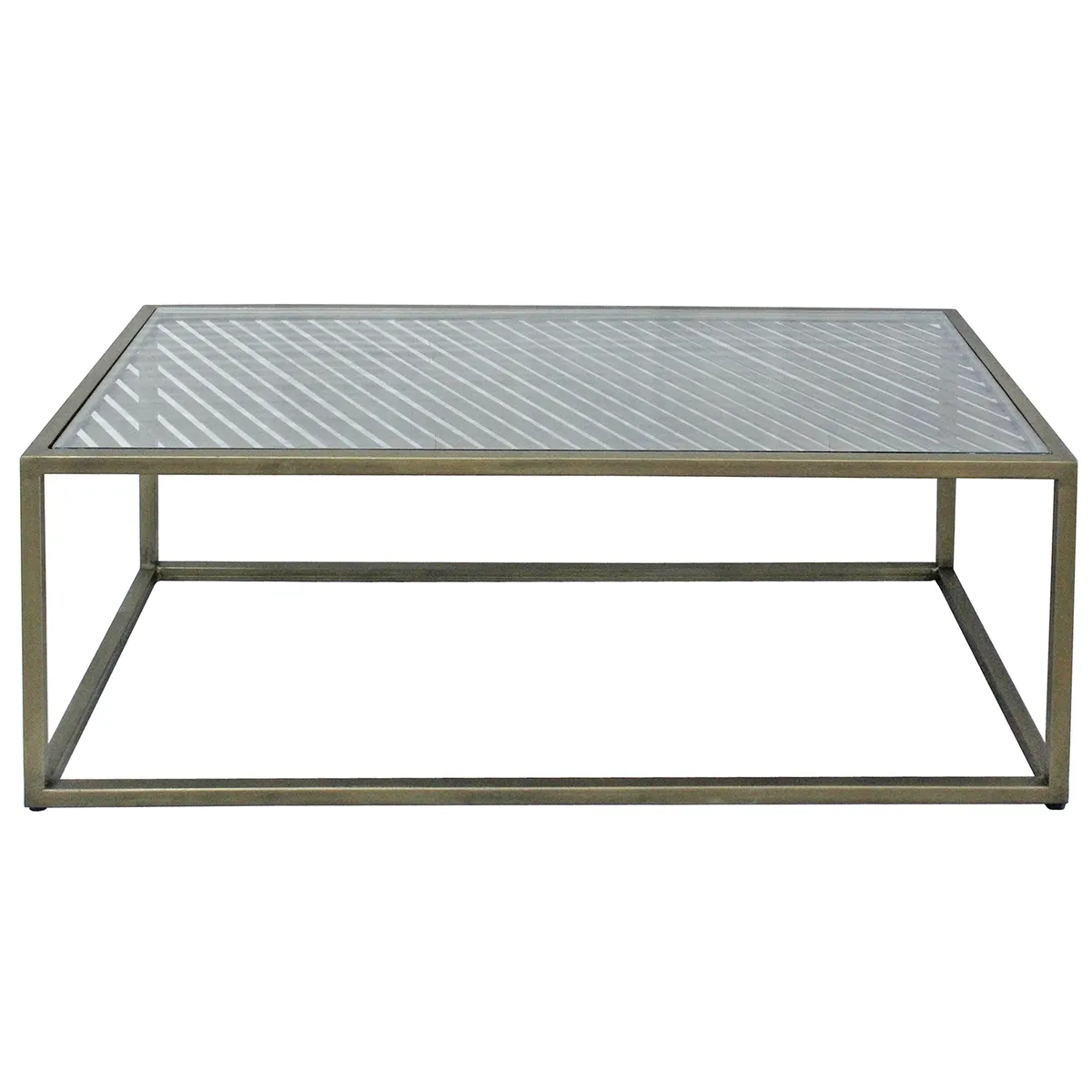 Crestview Collection Christian Rectangular Iron And Glass Coffee Table - Image 4