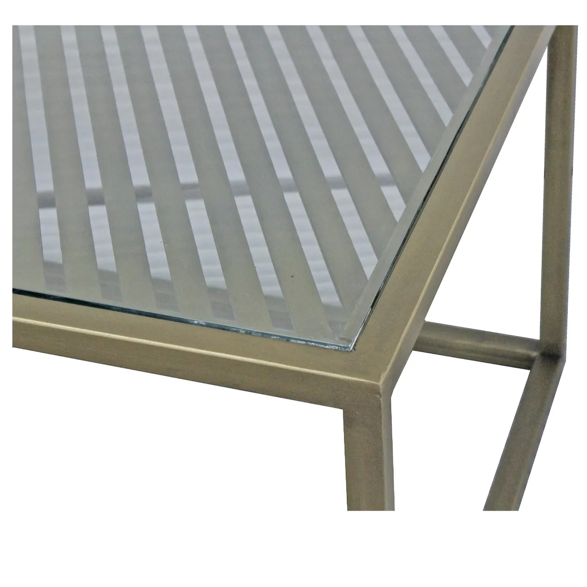 Crestview Collection Christian Rectangular Iron And Glass Coffee Table - Image 5
