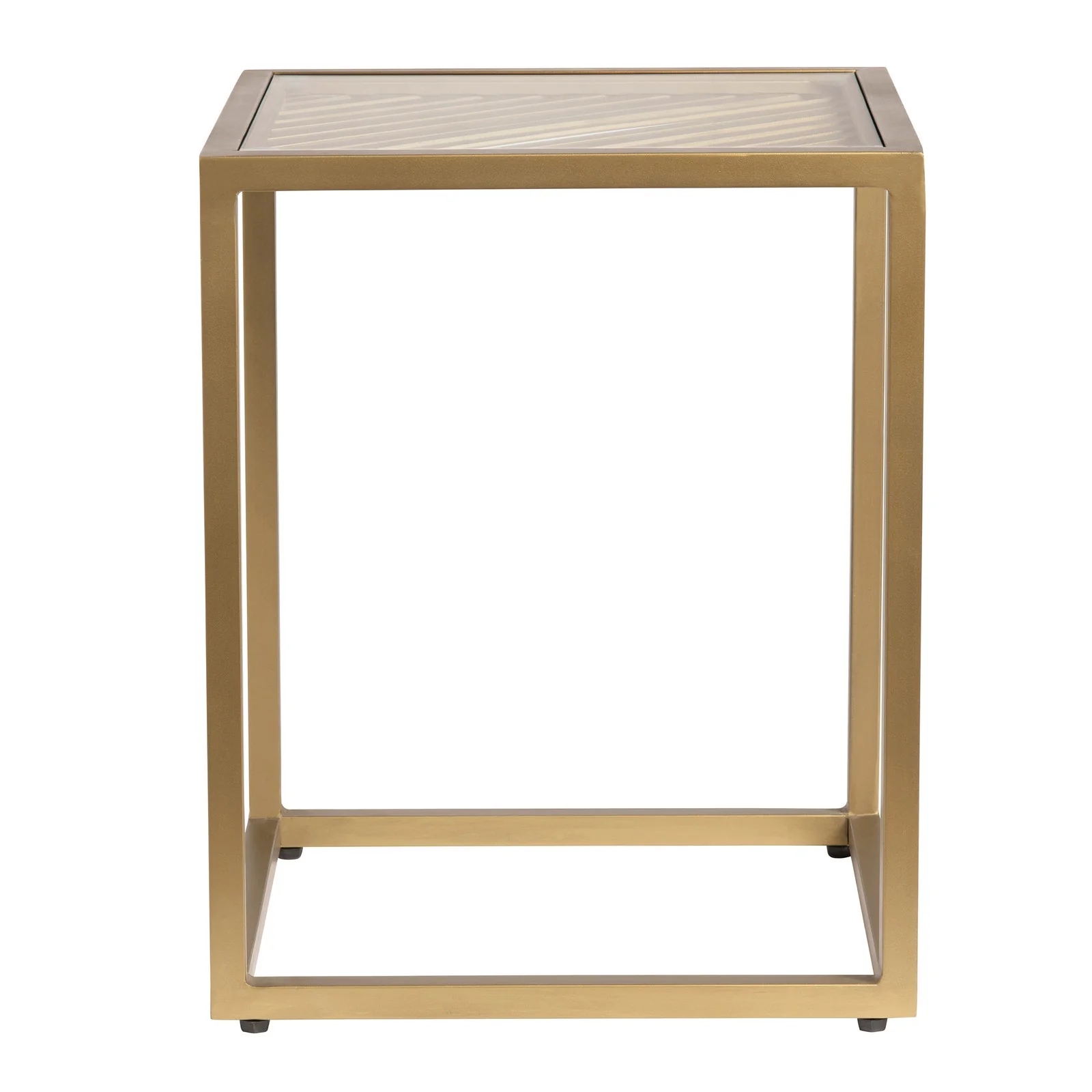 Crestview Collection Christian Square Iron And Glass End Table - Image 3