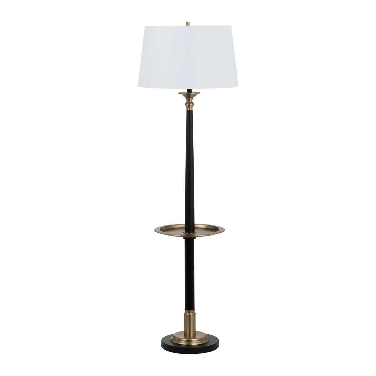 Crestview Collection Claiborne Brass Tray Floor Lamp - Image 3