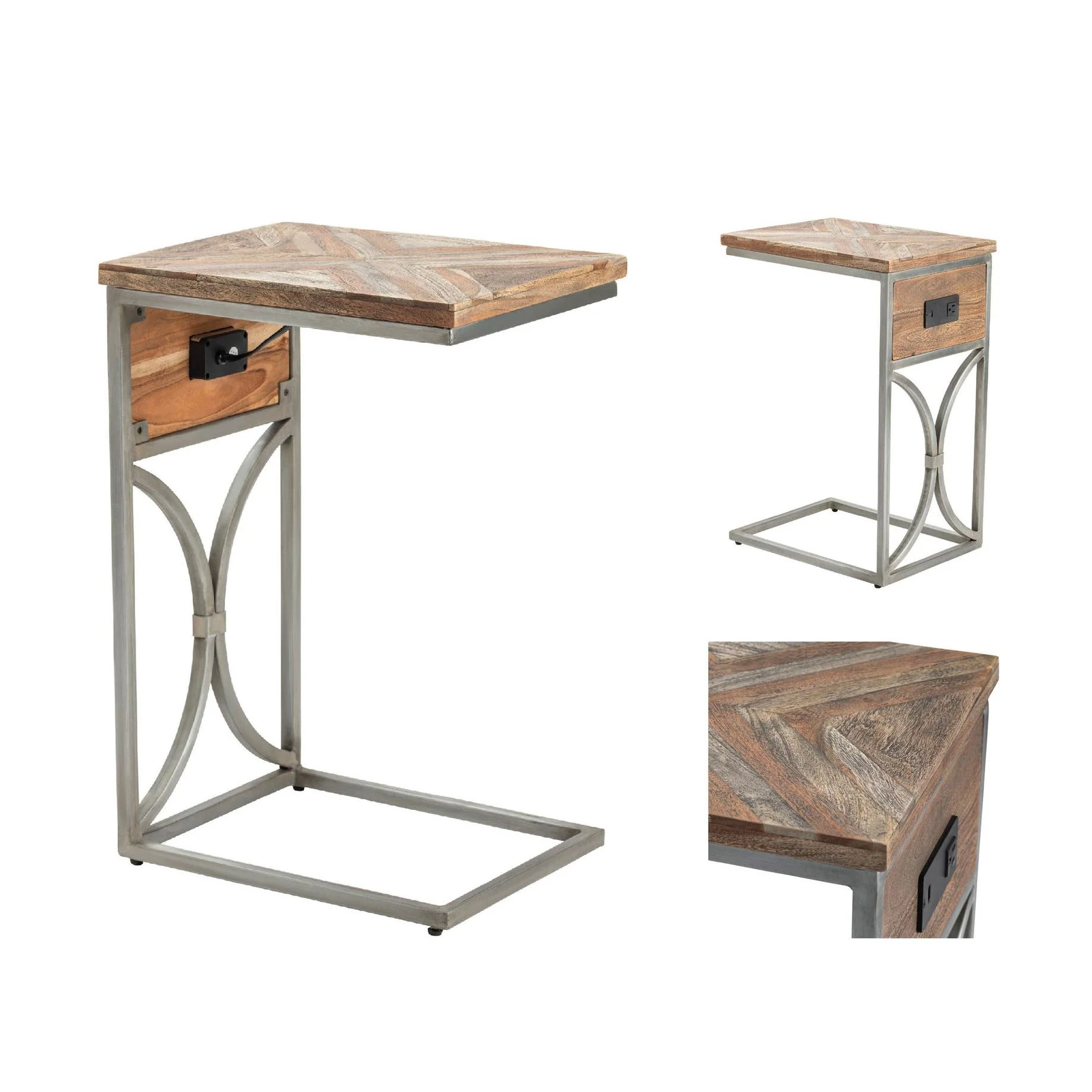 Crestview Collection Coleman USB Power C Side Accent Table - Image 2