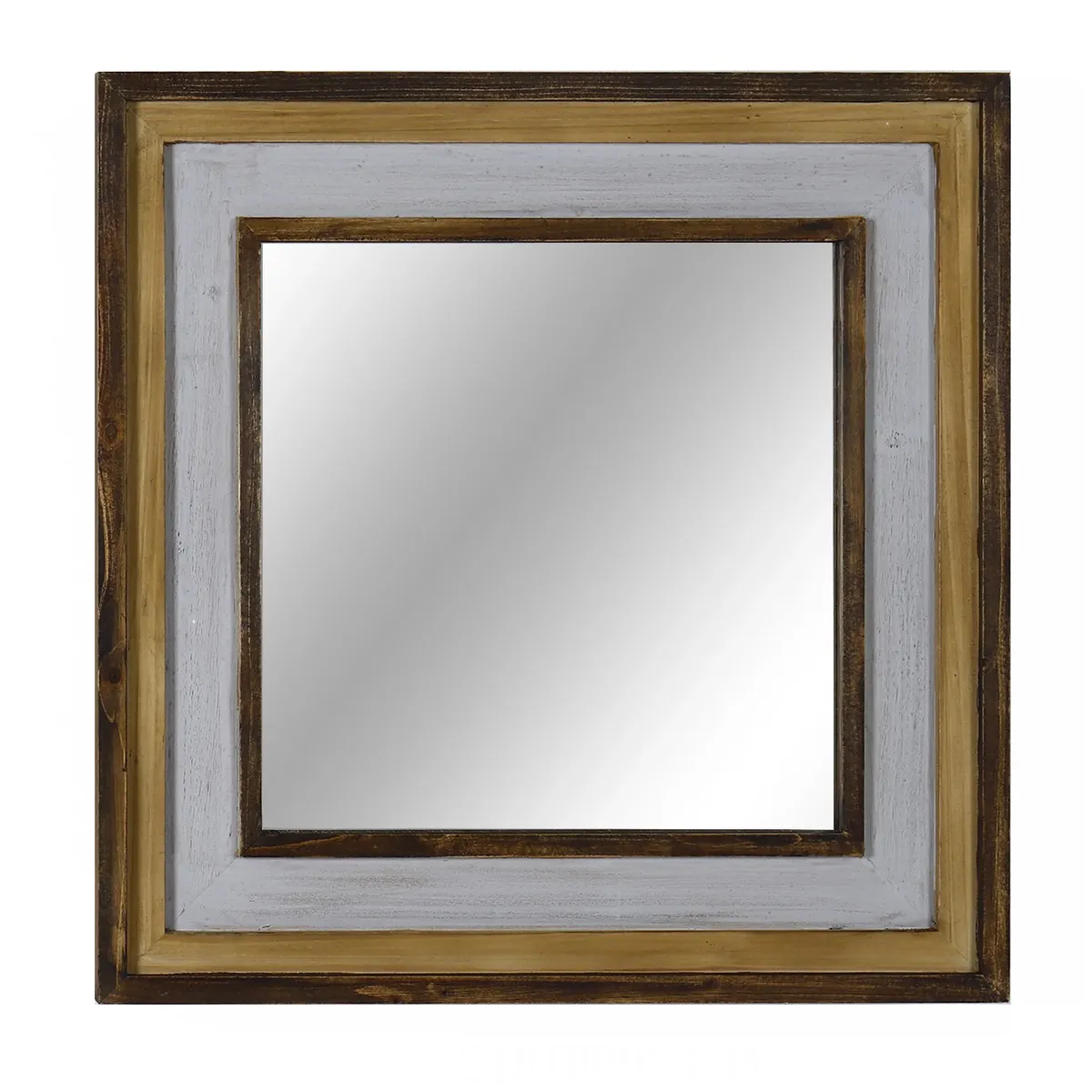 Crestview Collection Colton Multi- Toned Wooden Frame Mirror