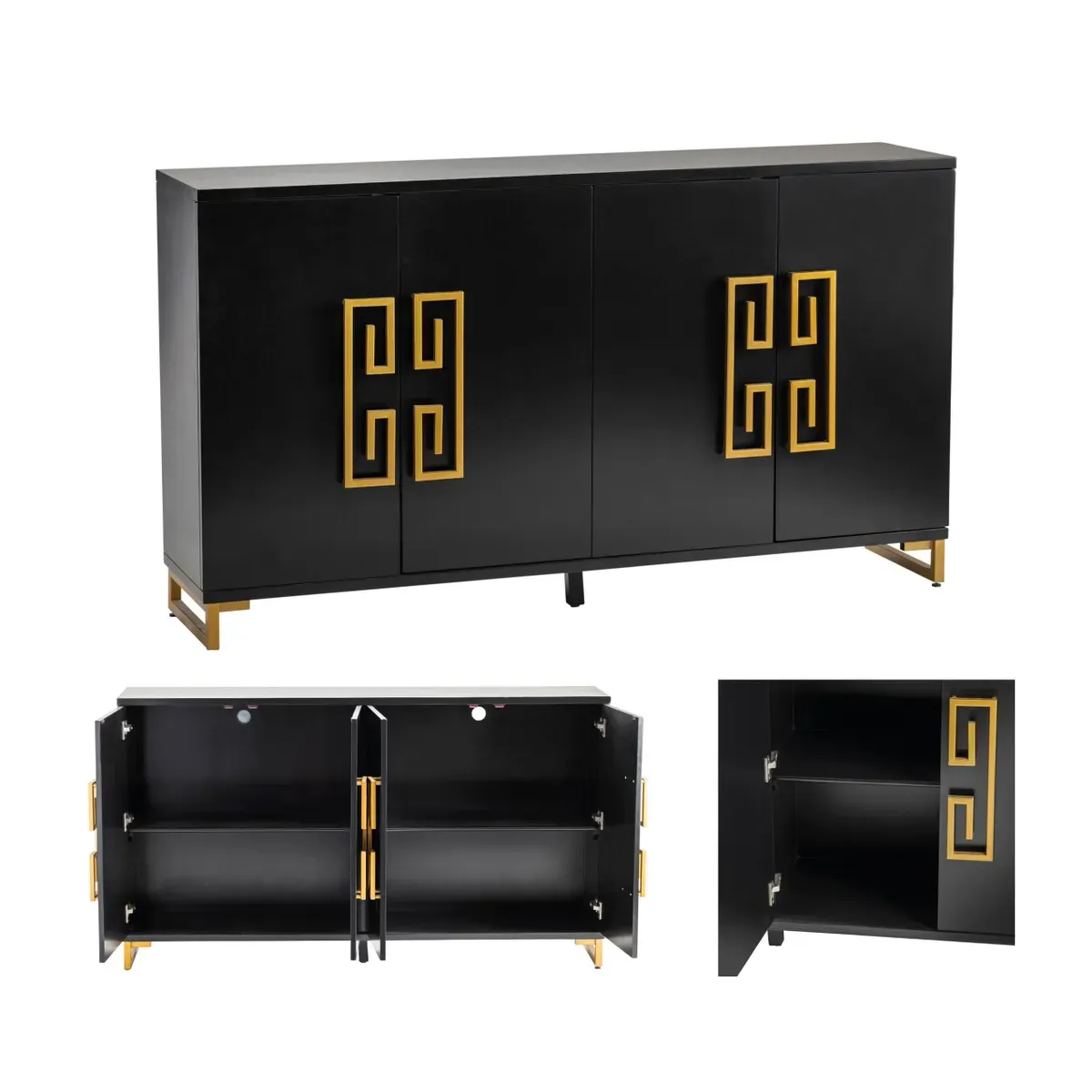 Crestview Collection Corinthian Modern Black Sideboard - Image 5