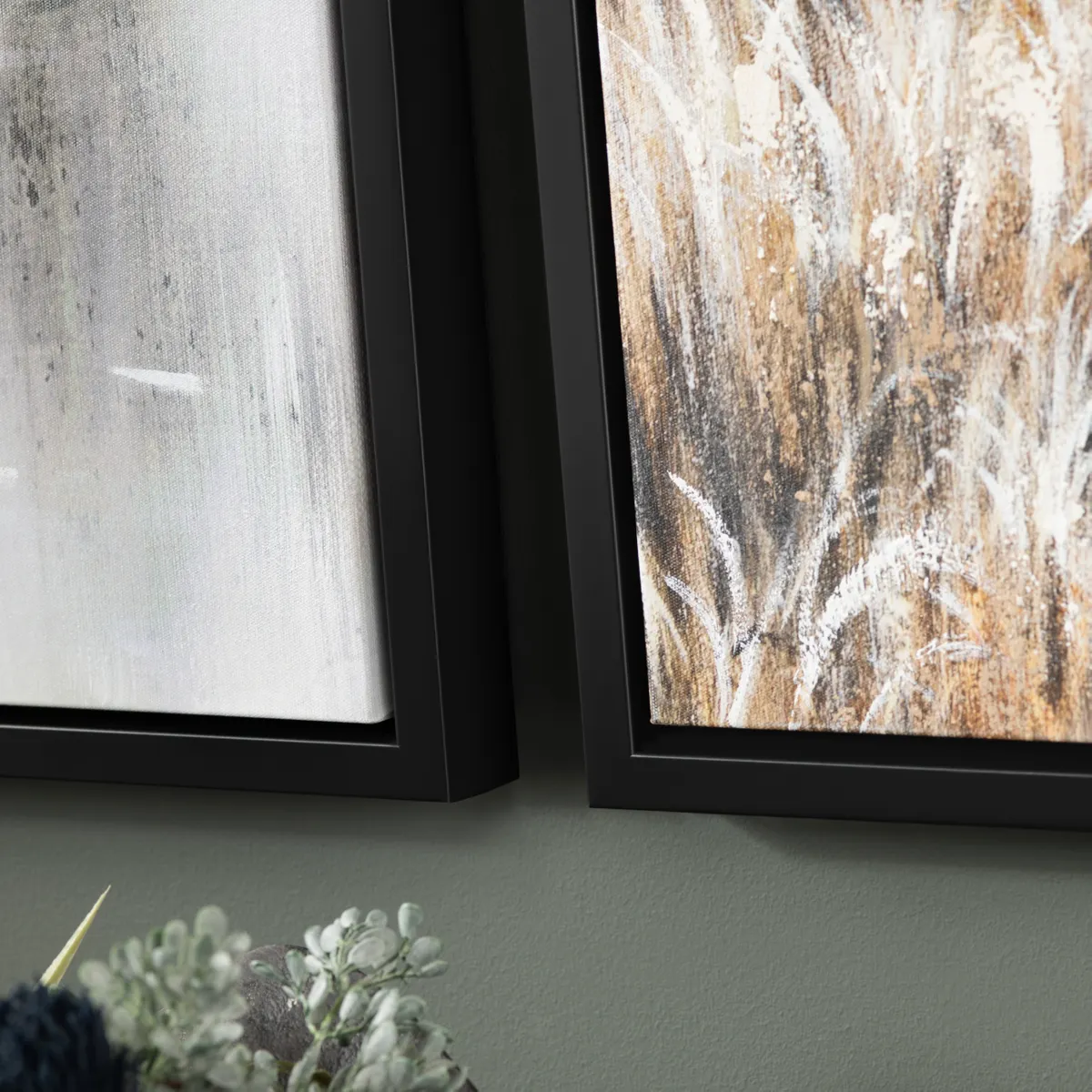 Crestview Collection Dawson Canvas Hand Finished Wall Art ~ Set Of 2 - Image 3