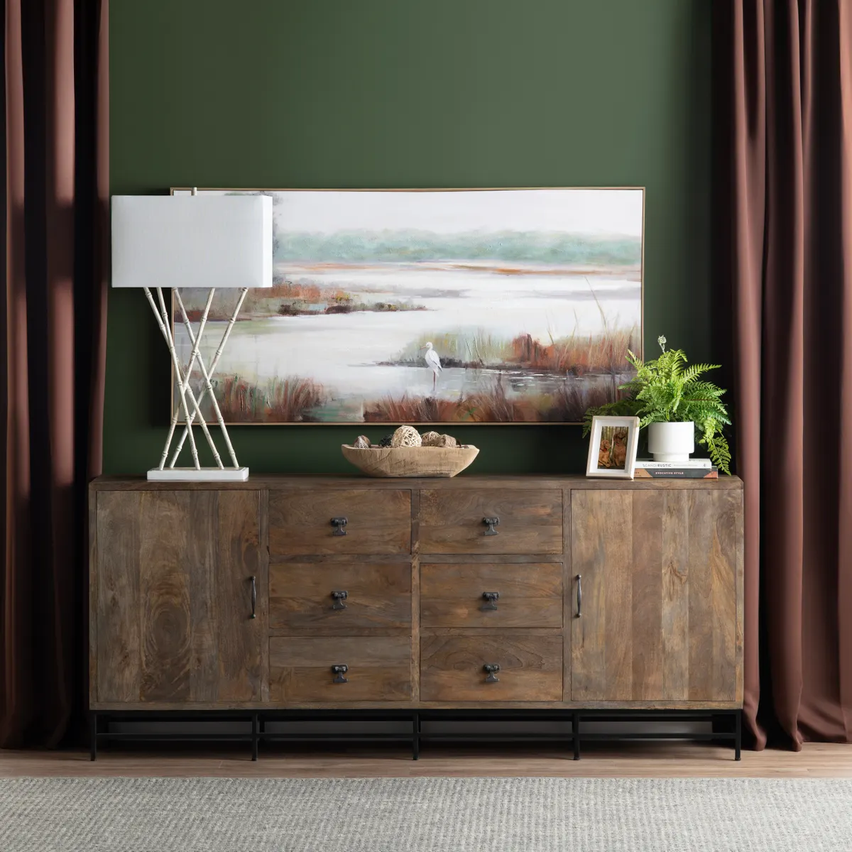 Crestview Collection Devonshire Black Iron Accent Sideboard - Image 2