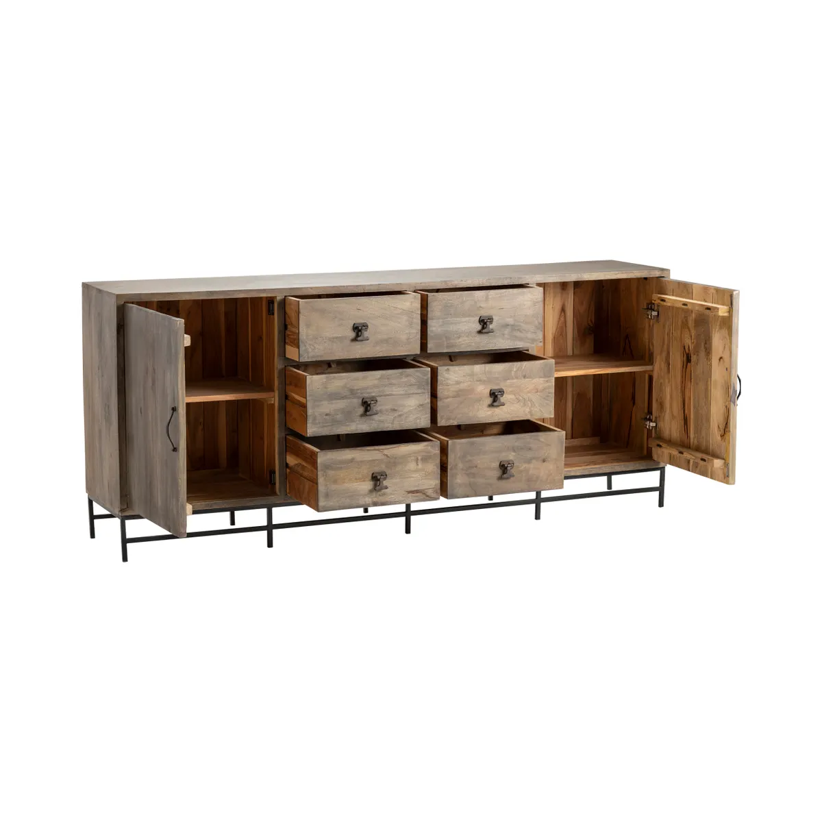 Crestview Collection Devonshire Black Iron Accent Sideboard - Image 7