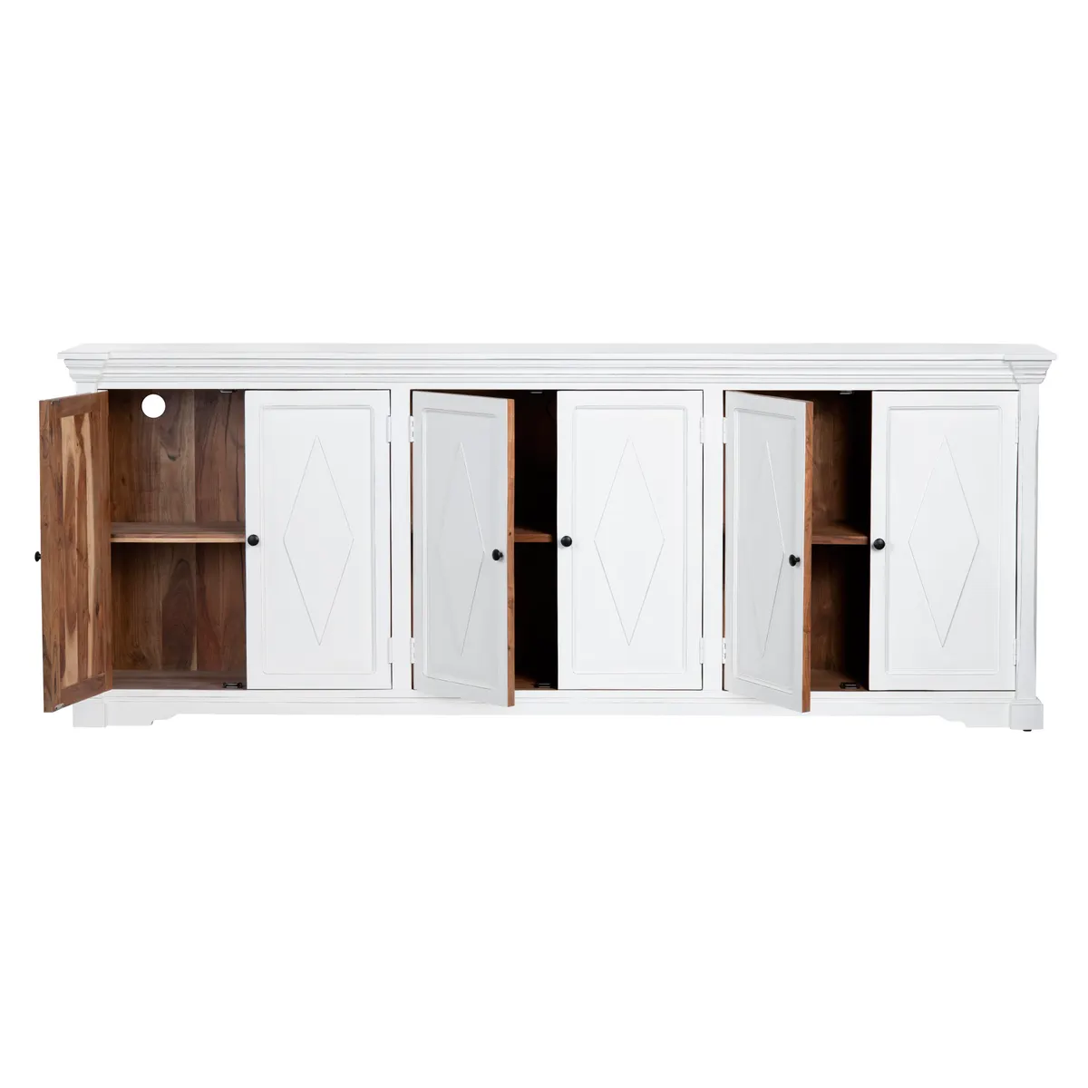 Crestview Collection Diamond White Finish Mango Wood Sideboard - Image 5