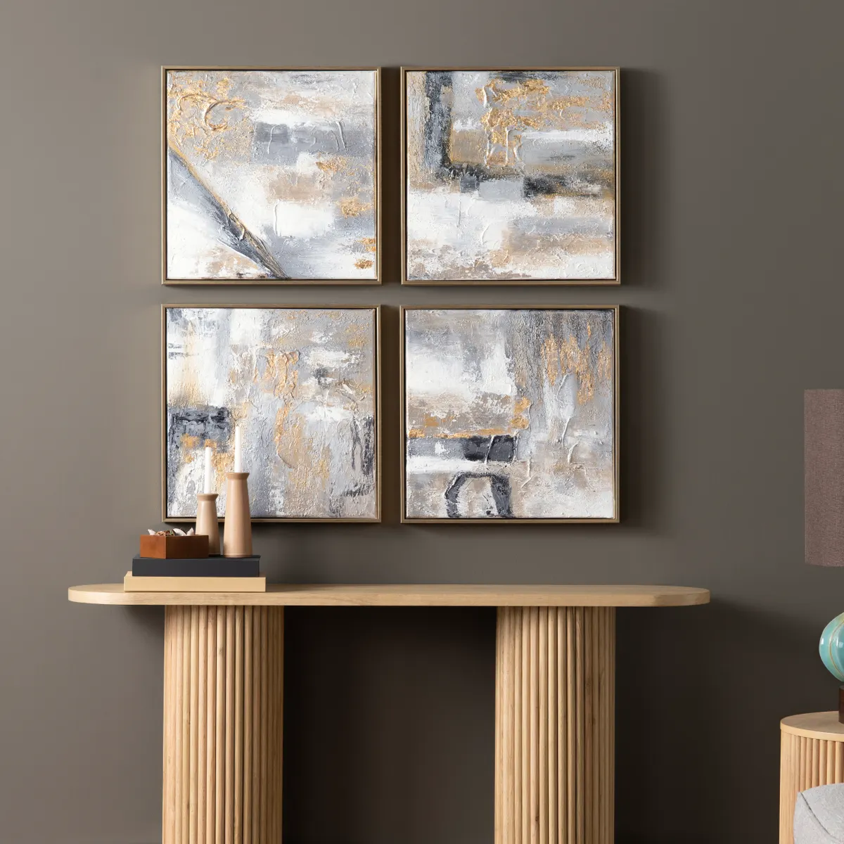 Crestview Collection Dilon Hand Painted Wall Art ~ Set Of 4