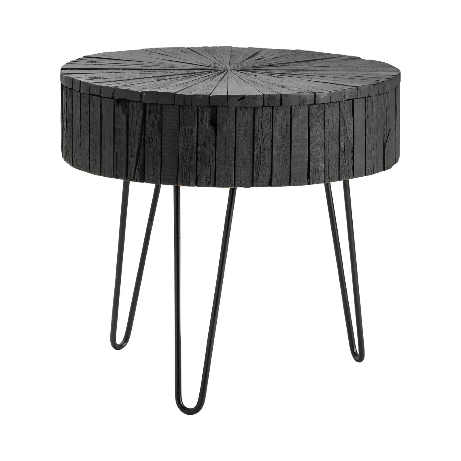 Crestview Collection Drummond Modern Rustic Black Side Table