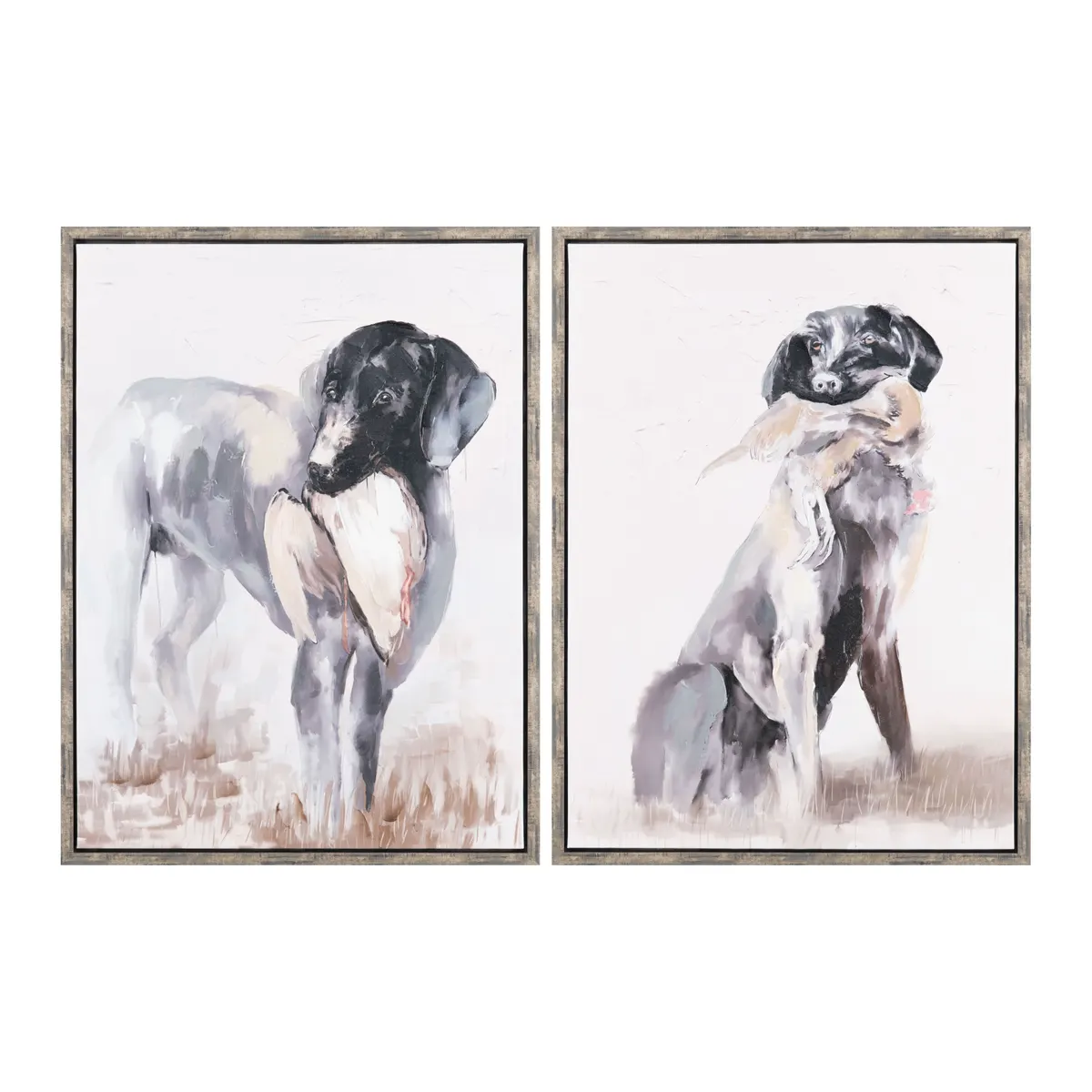 Crestview Collection Duck Dogs Canvas Wall Art ~ Set Of 2