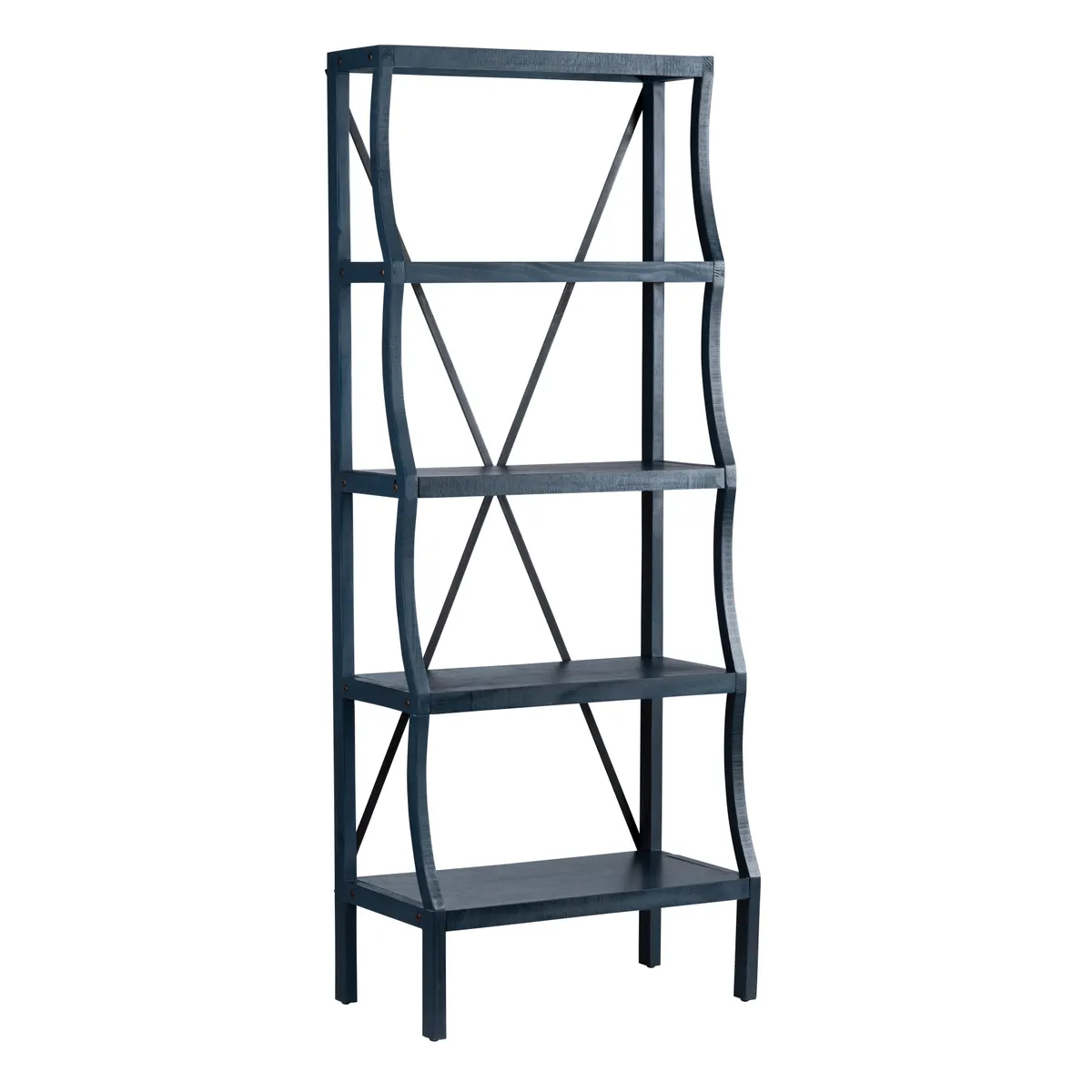 Crestview Collection Eastline Painted Blue Wood Etagere - Image 6