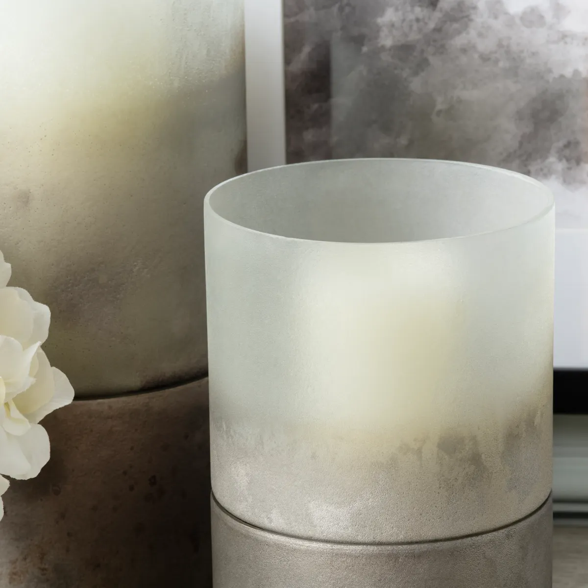 Crestview Collection Ellery Medium Metallic Smoke Hurricane Globes - Image 7