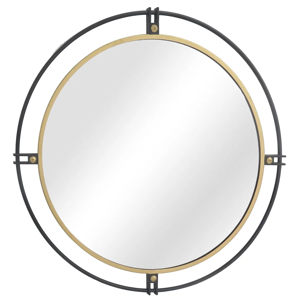 Crestview Collection Fallon Black And Gold Ringed Mirror