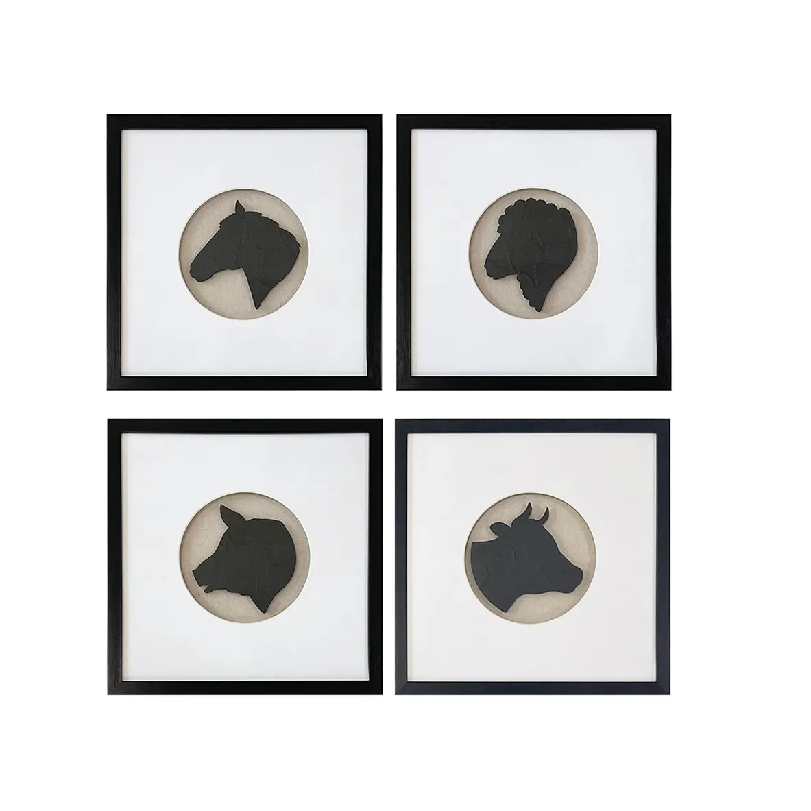 Crestview Collection Four On The Farm Wall Art ~ Set Of 4