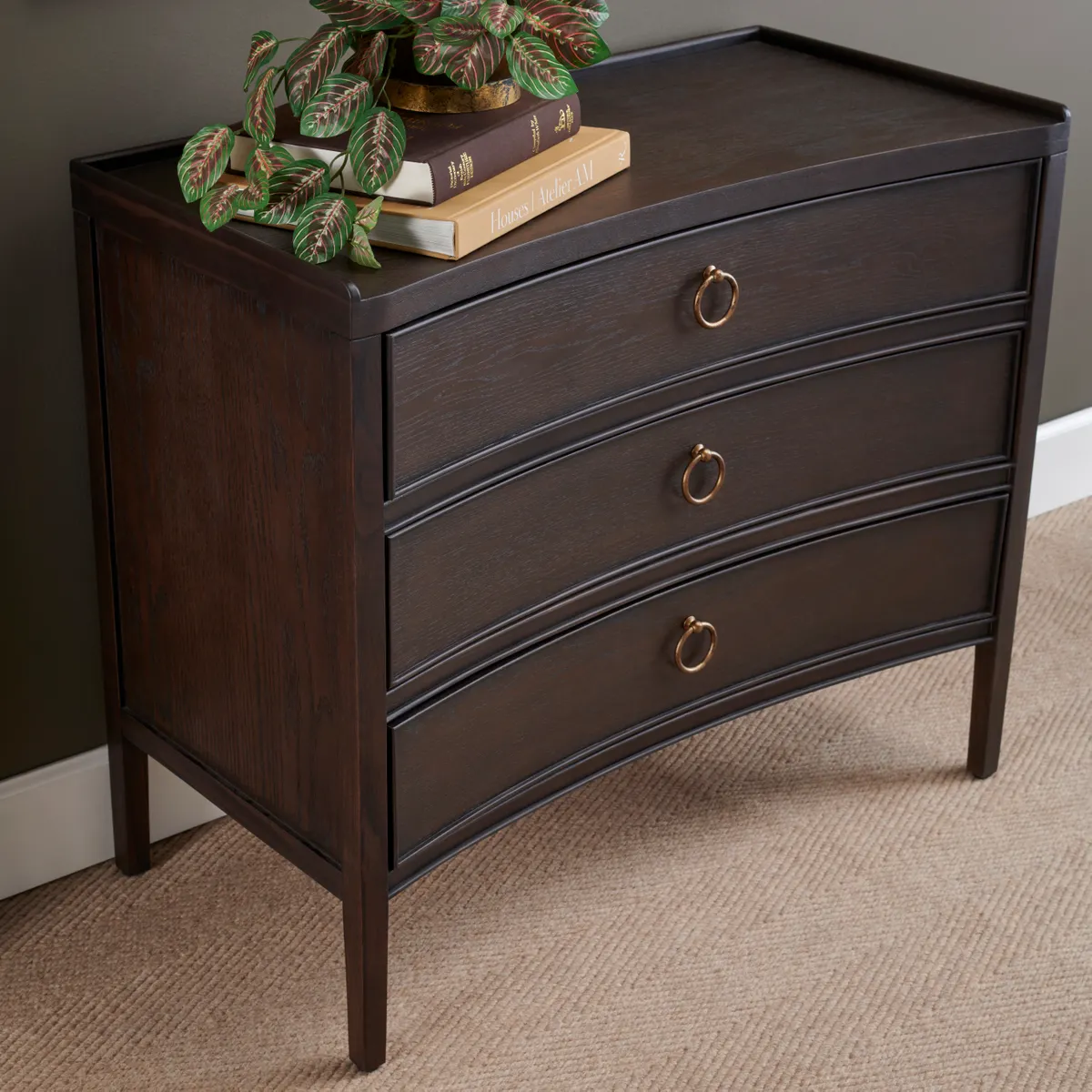 Crestview Collection Franklin Dark Brown Three- Drawer Chest - Image 2